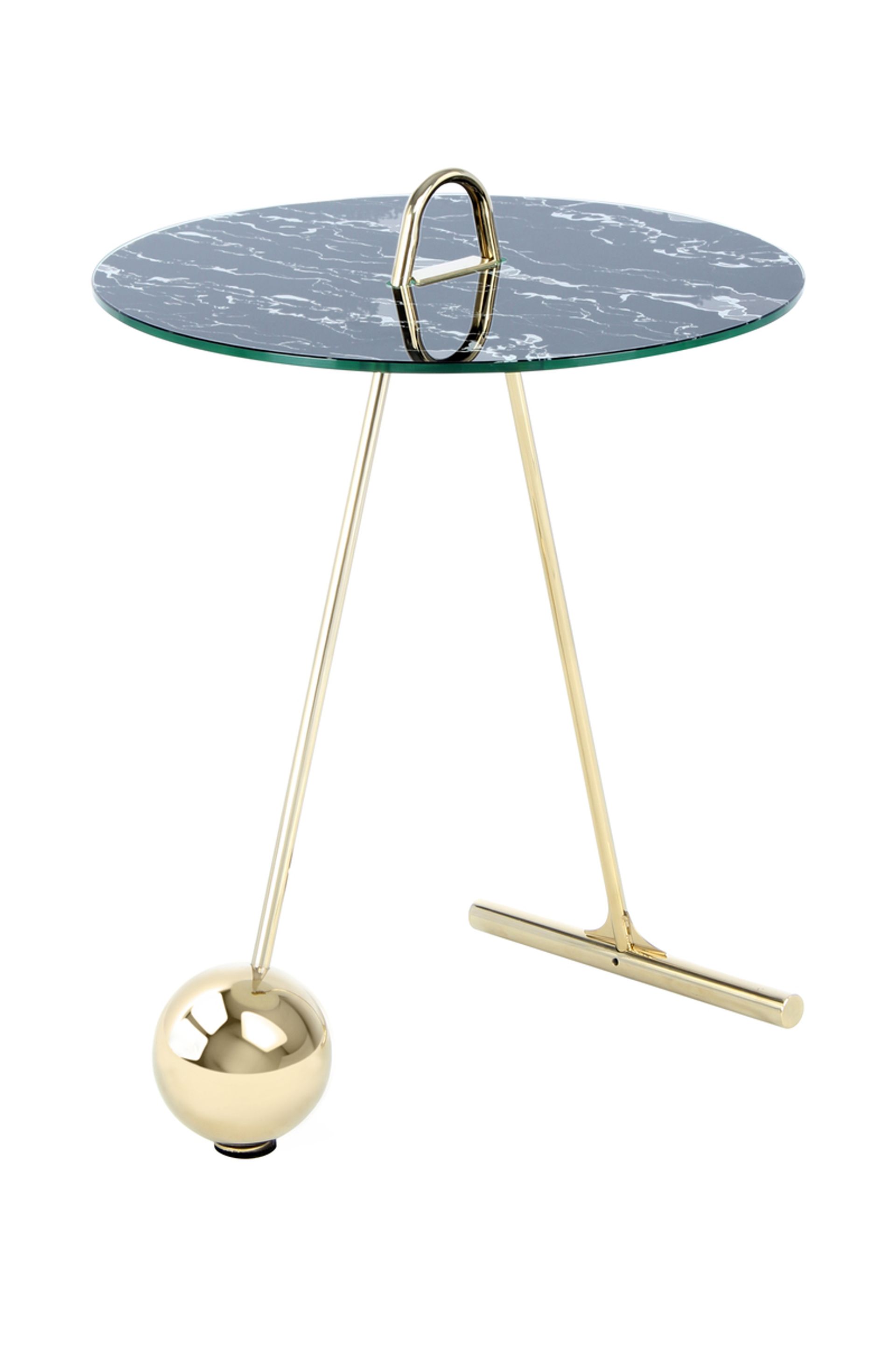 Beistelltisch Pendulum 525 Gold / Schwarz - 46 cm (L) x 46 cm (B) x 60 cm (H)