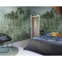 Tapete Nature Botanical Wandbild Dunkelgrau ansatzfrei 400 cm x 3 m
