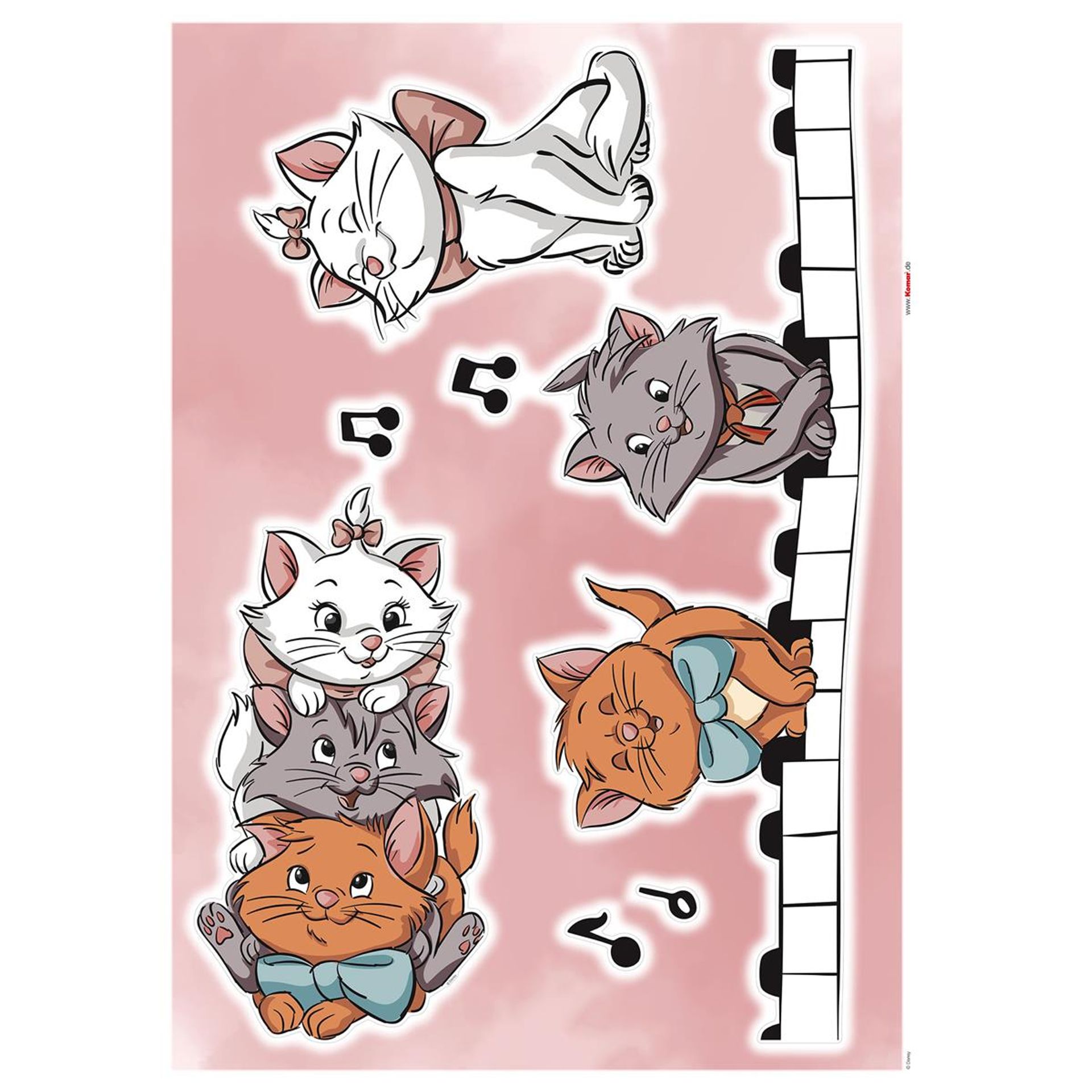Wandtattoo - Aristocats Kittens  - Größe 50 x 70 cm