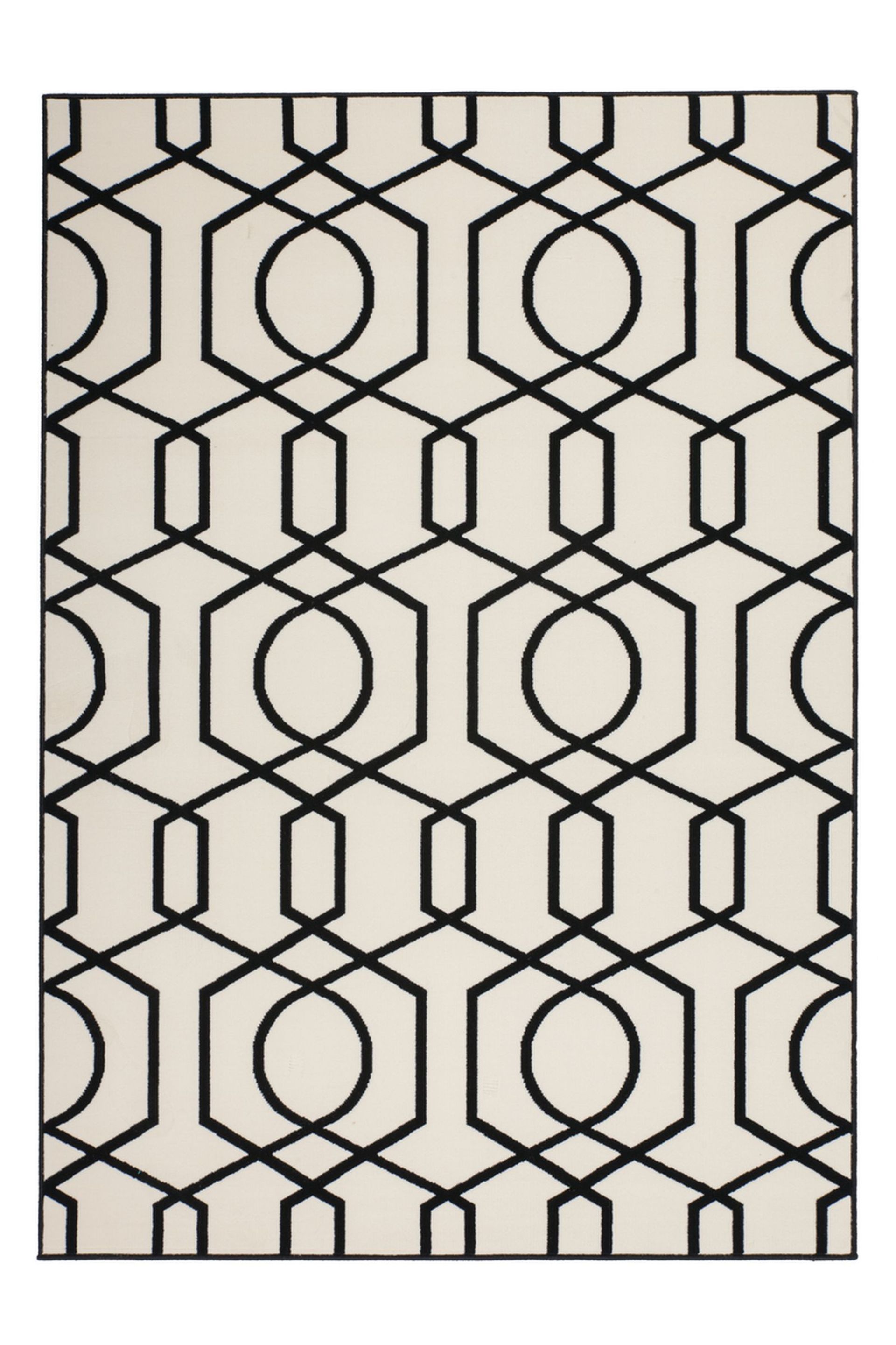 Teppich Now! 400 Elfenbein / Schwarz 80 cm x 150 cm