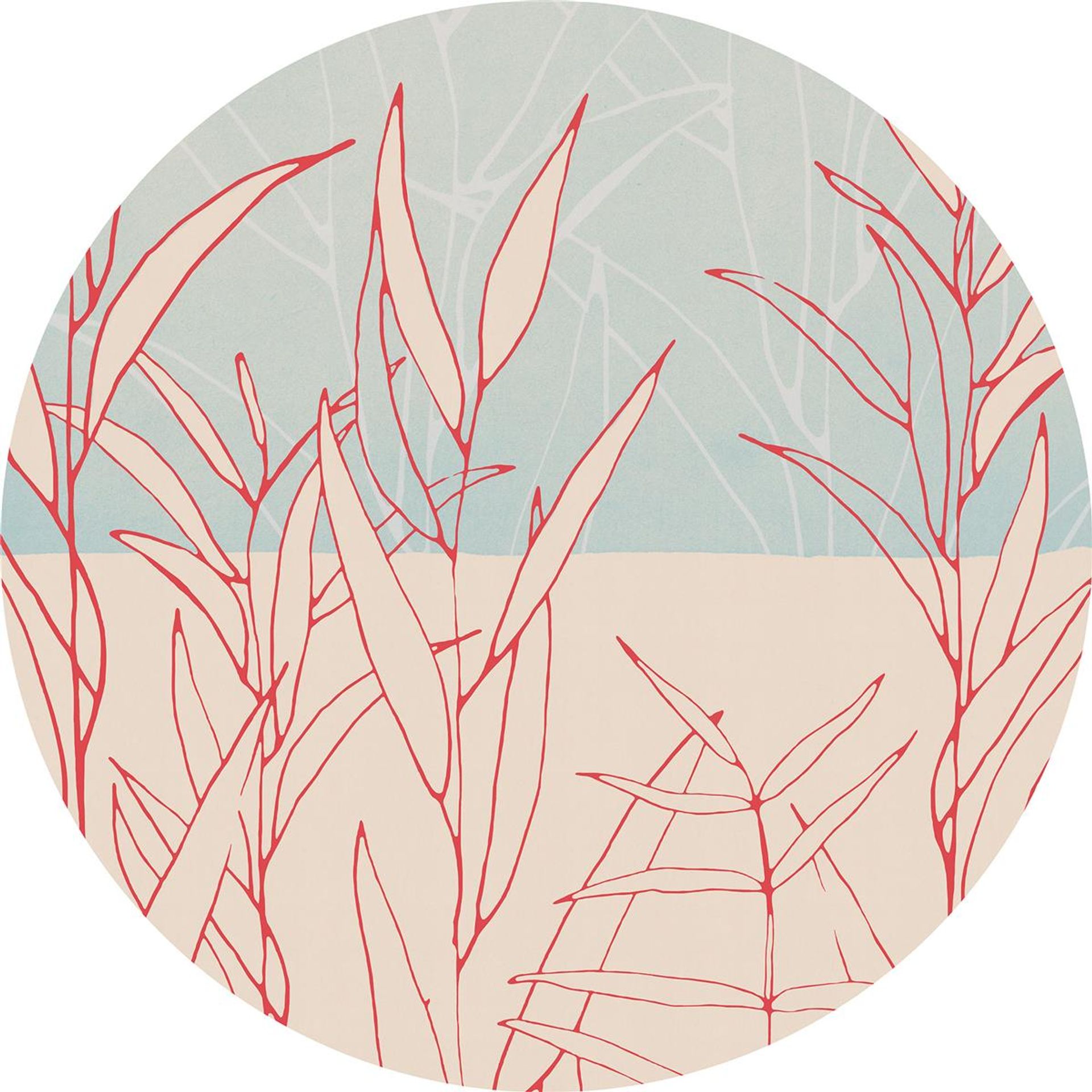 Selbstklebende Vlies Fototapete/Wandtattoo - Grassland - Größe 125 x 125 cm