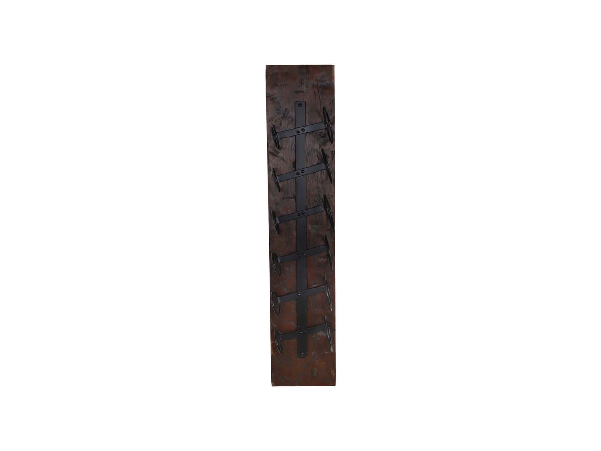 Wand flaschenhalter EDE-04 Braun/Schwarz Altes Holz/Metall B/H/T: 13 cm 100 cm 20 cm