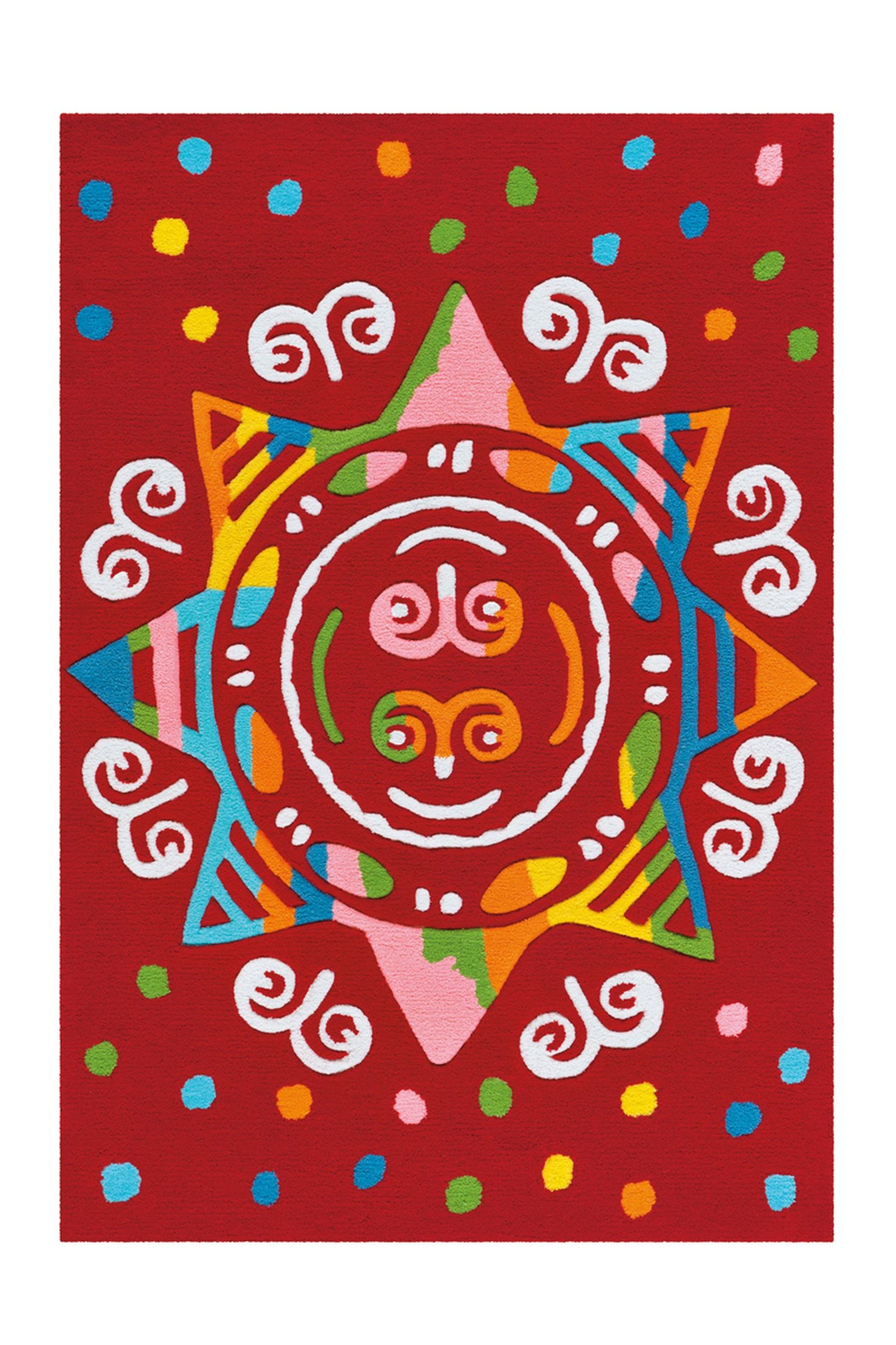 Teppich Spirit Glowy 3145 Rot Mandala 110 cm x 160 cm