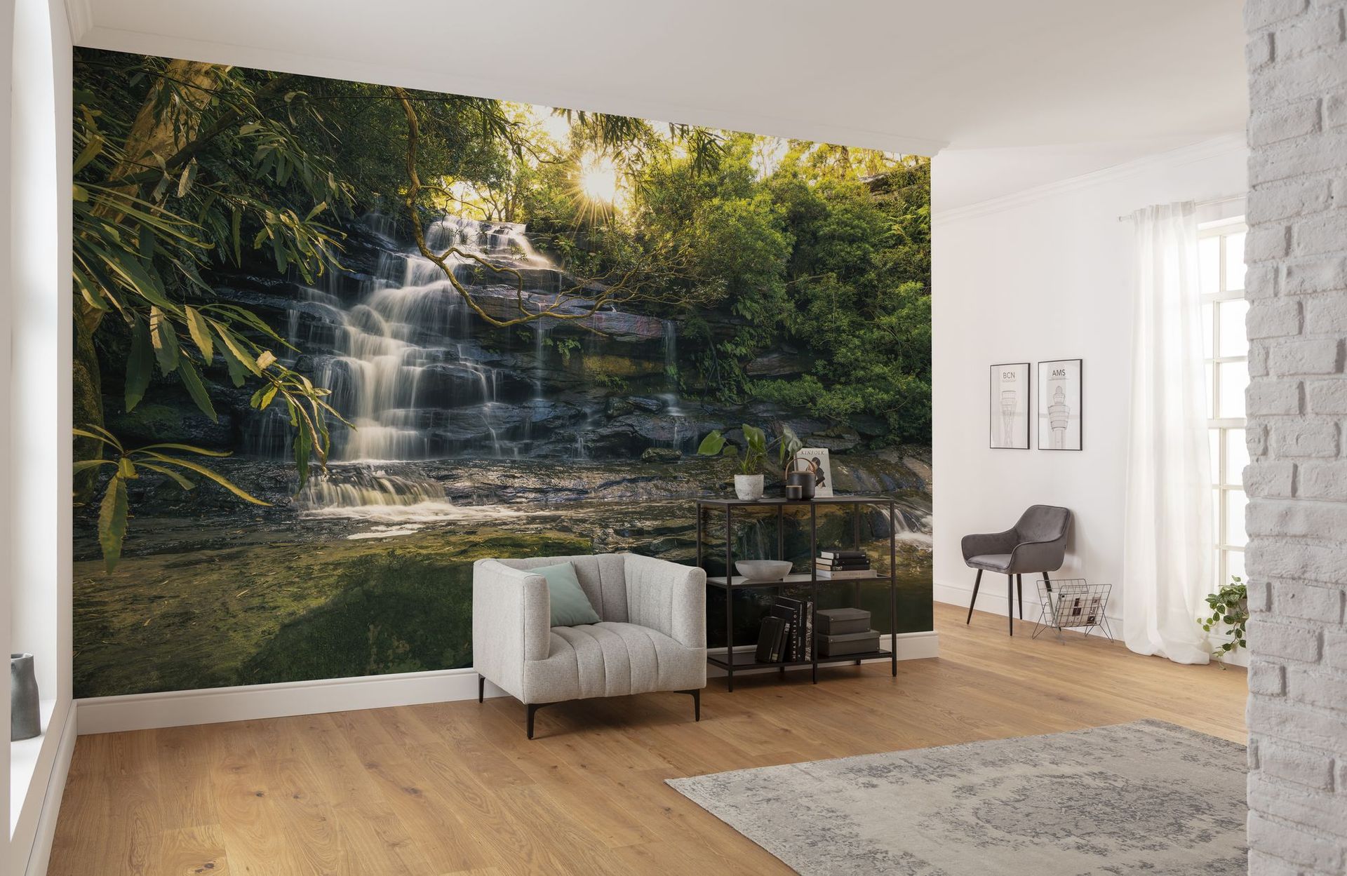Vlies Fototapete - Golden Falls - Größe 450 x 280 cm