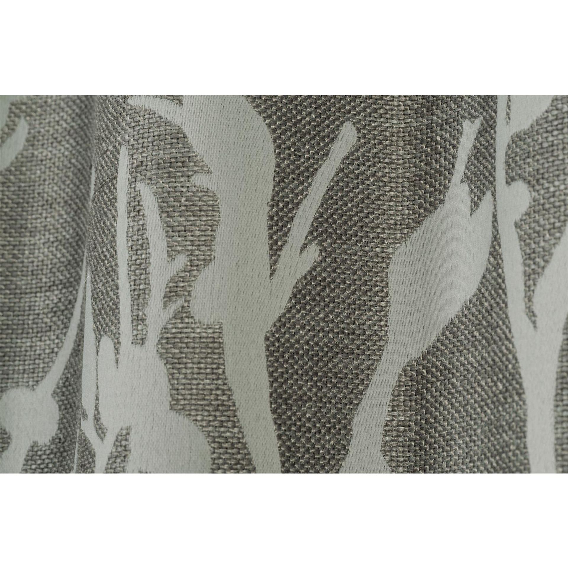 Fertigdeko mit Schlaufenband FD Secret Garden 07 grau-silber-weiß B:135cm L:255cm