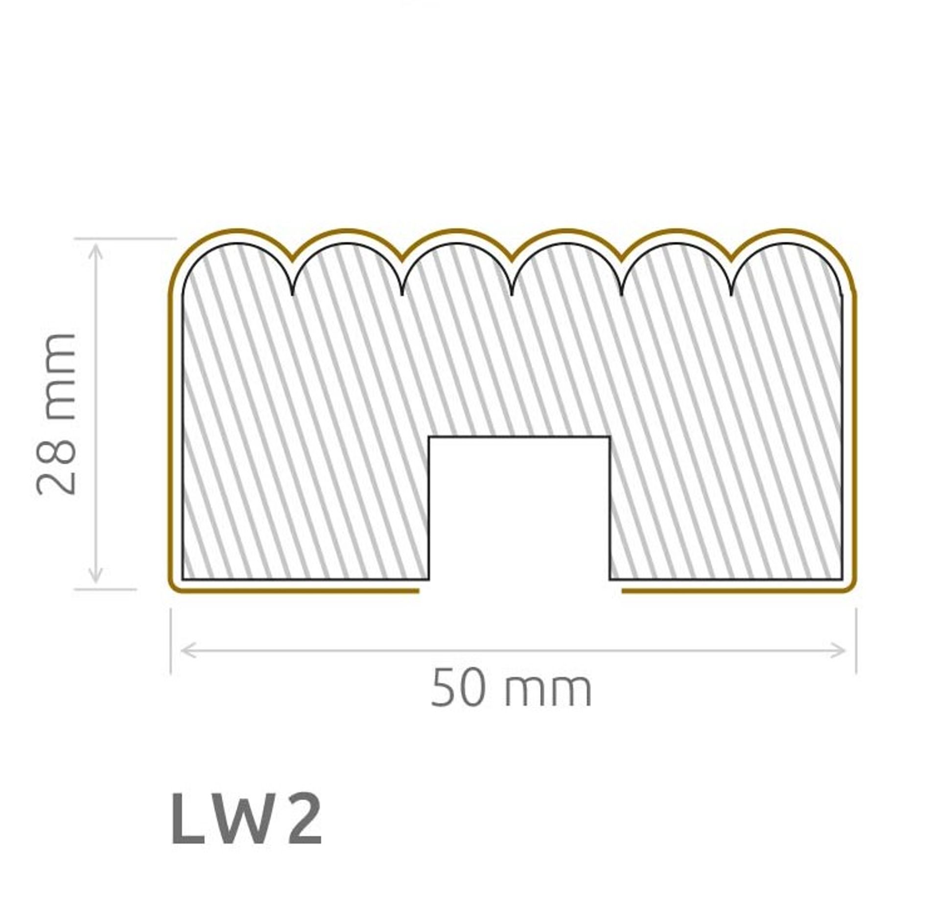 Wand- Akustikpaneel schwarz mit 6 Lamellen Weiß Welle LW2 V1 B/H 48,4 cm / 275 cm