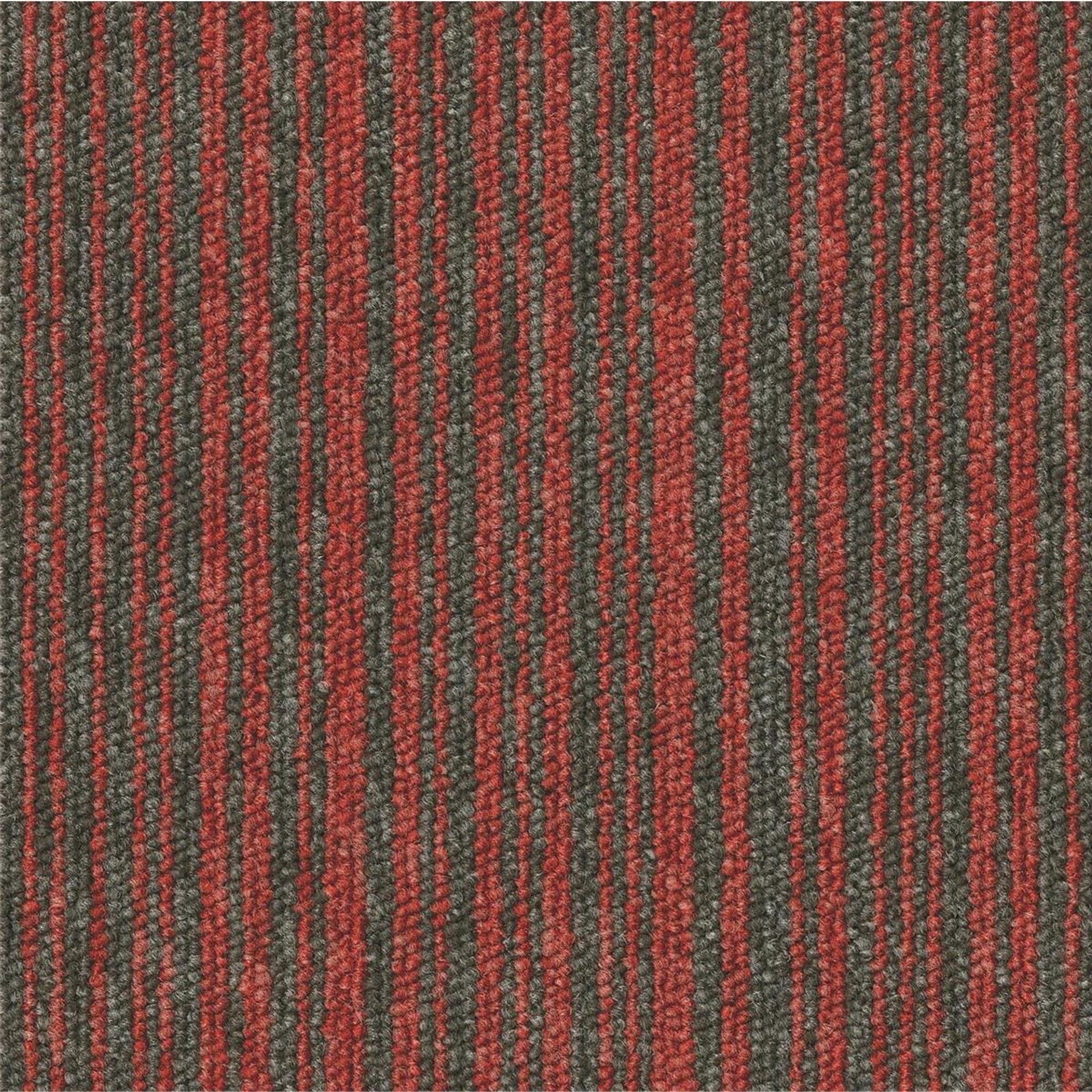 Teppichfliese 50 x 50 cm Schlinge Desso Essence Stripe  AA91 4411 Rot Linear