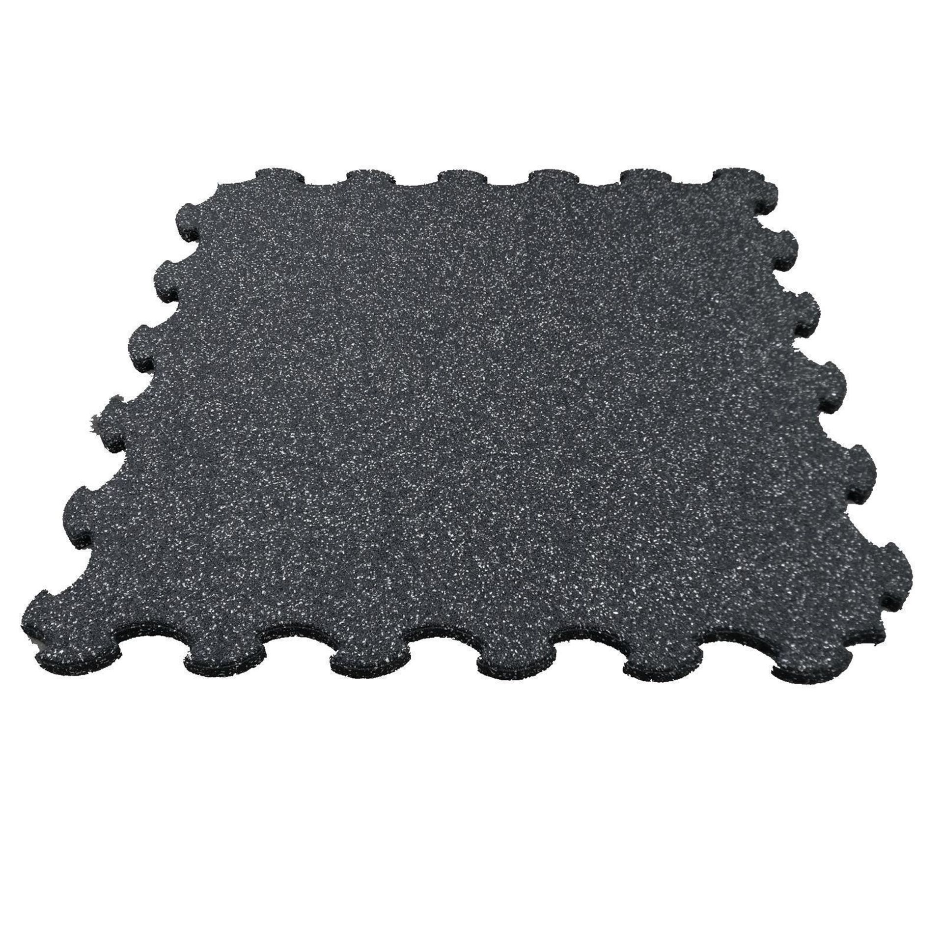 Fitnessboden Puzzle tile 900 Gummi Puzzlematte, 85% schwarzes SBR + 15% hellgraues EPDM 1026 mm x 1026 mm - Dicke 30 mm