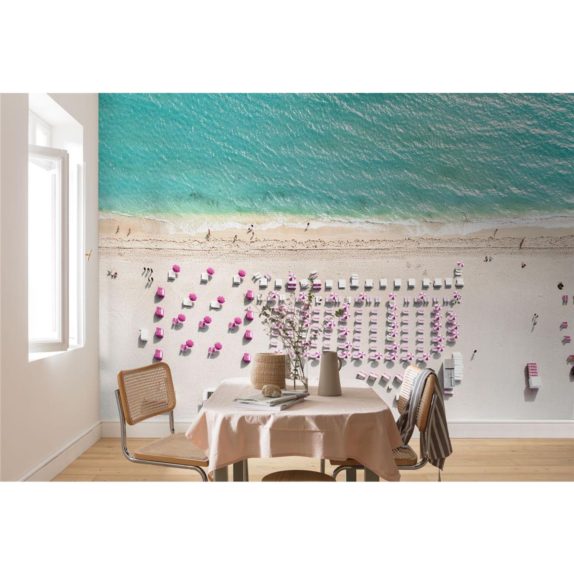 Vlies Fototapete - Pink Umbrella - Größe 400 x 250 cm