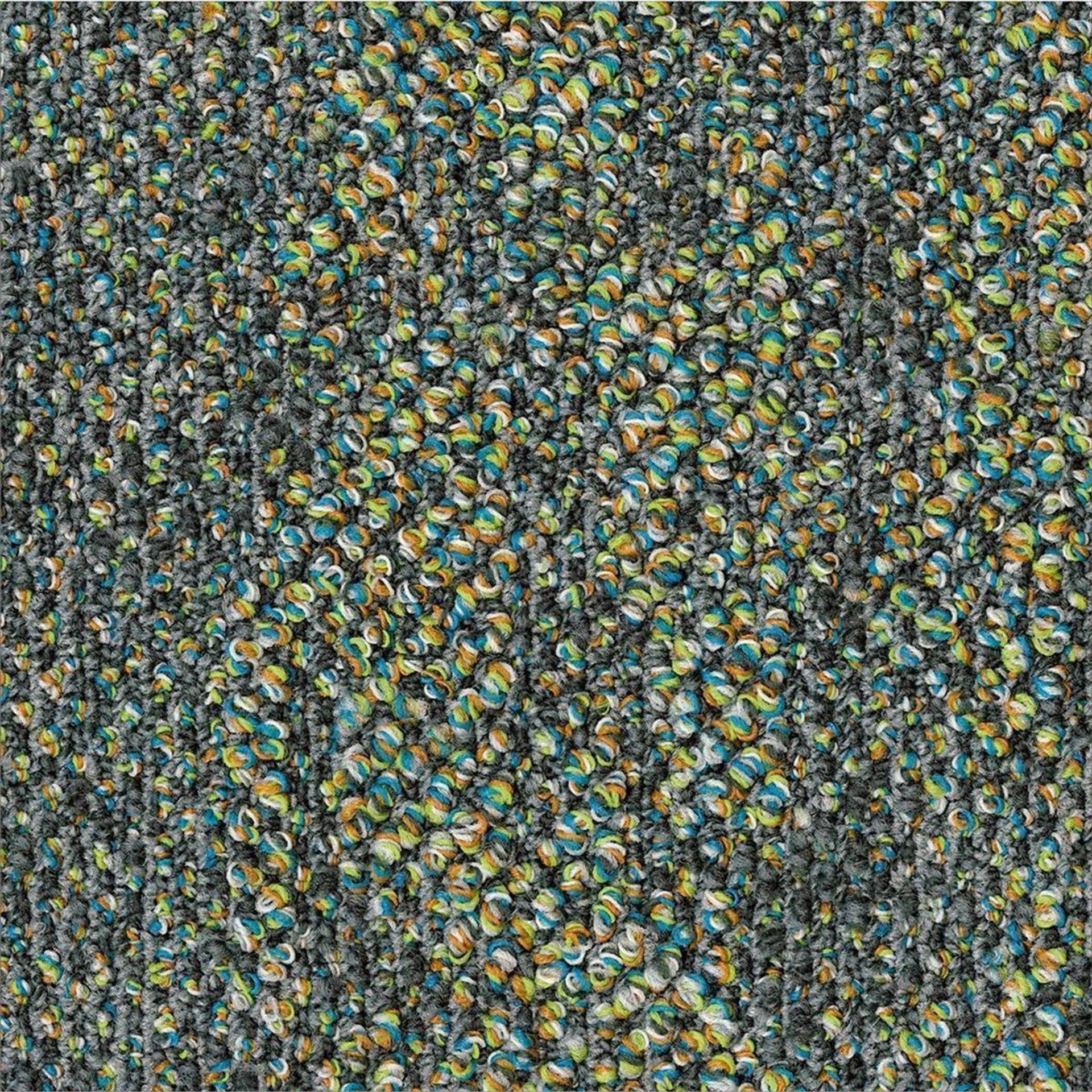 Teppichfliesen 50 x 50 cm Schlinge strukturiert Flores AA99 7924 Grün Organisch