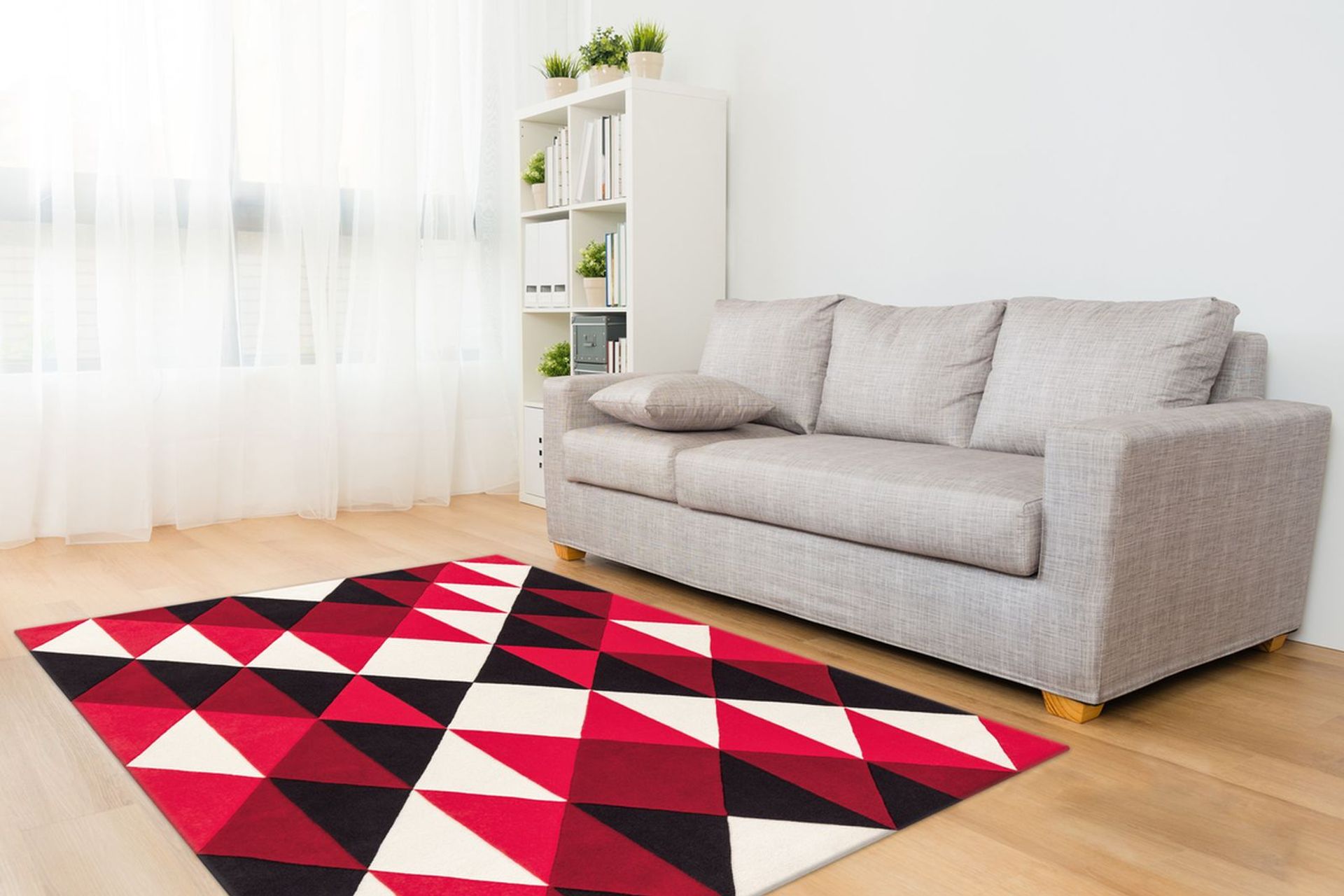 Teppich Joy 4130 Schwarz / Rot / Weiß 170 cm x 240 cm