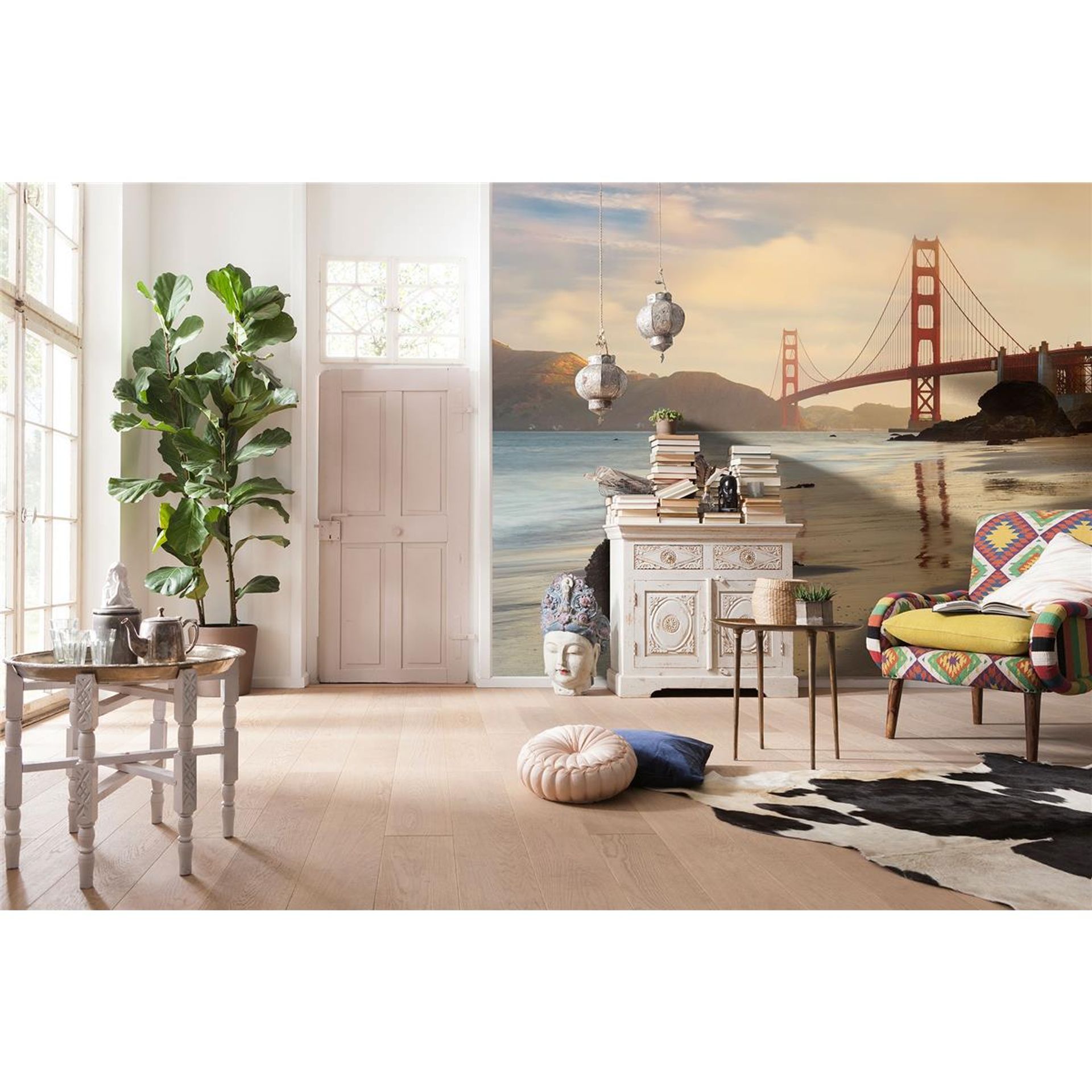 Vlies Fototapete - Golden Gate - Größe 400 x 250 cm