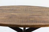 Esstisch Oval EDE-04 Natural/Schwarz Mangoholz/Metall B/H/T: 100 cm 76 cm 200 cm