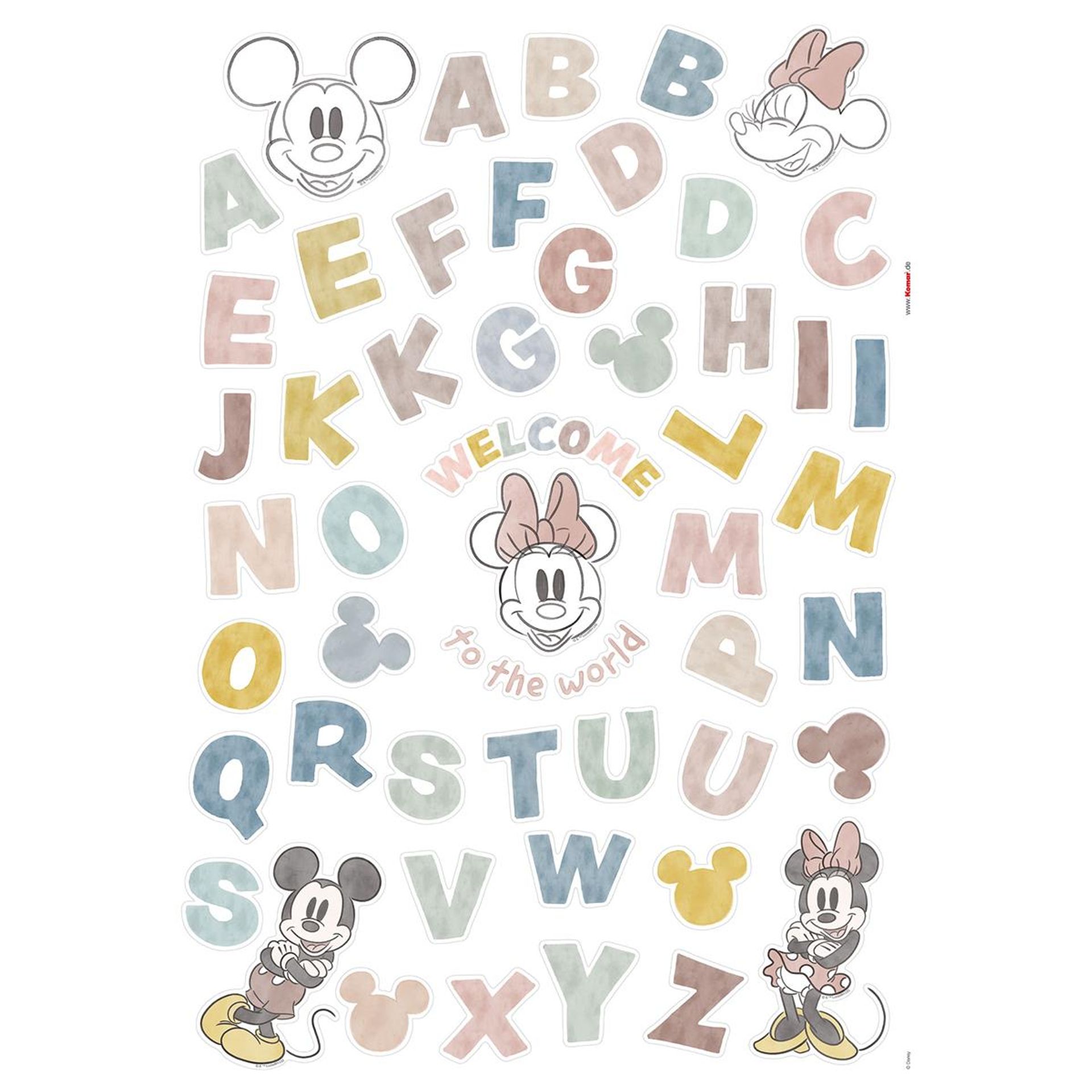 Wandtattoo - Mickey Alphabet  - Größe 50 x 70 cm