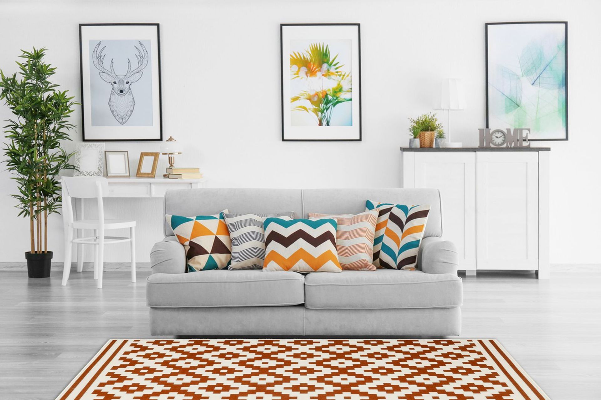 Teppich Now! 300 Elfenbein / Orange 160 cm x 230 cm