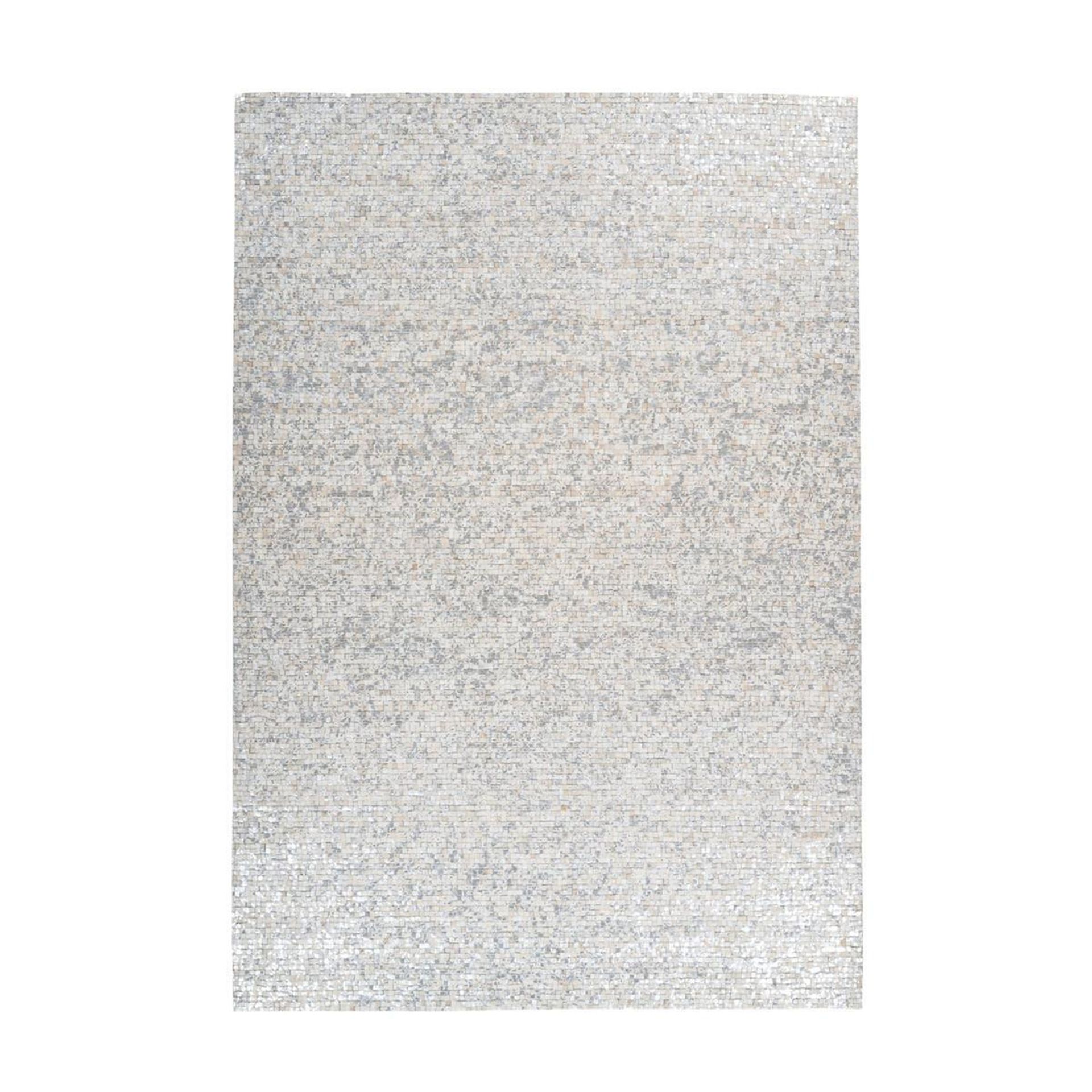 Teppich Finish 100 Weiß / Silber 200 cm x 290 cm