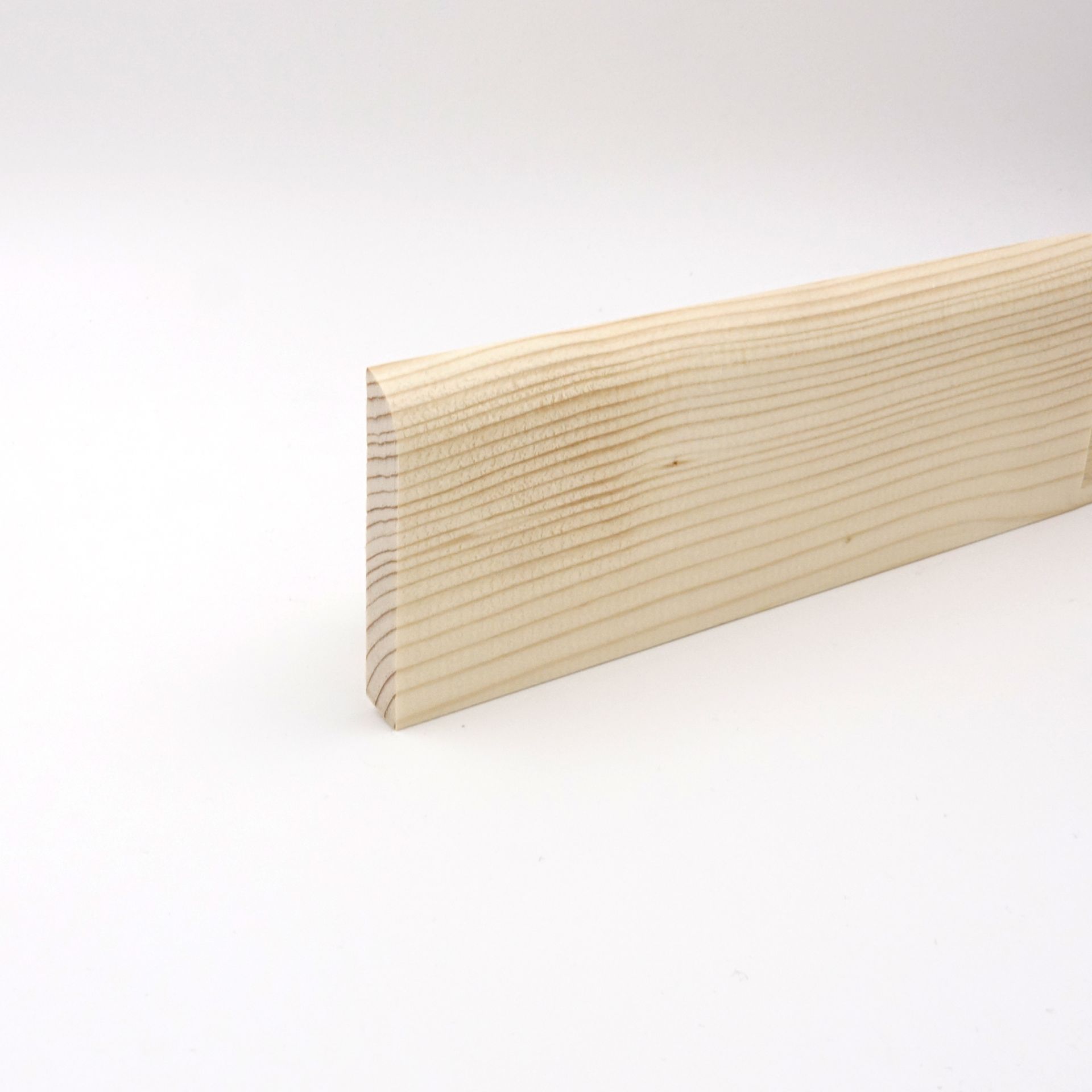Sockelleiste Modern flach Fichte roh  (10 Stück) - 1,2 x 7 x 240 cm