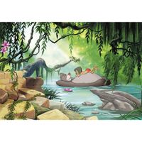 Papier Fototapete - Jungle book swimming with Baloo - Größe 368 x 254 cm