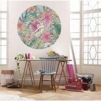 Selbstklebende Vlies Fototapete/Wandtattoo - Ariel Ocean Flowers - Größe 125 x 125 cm