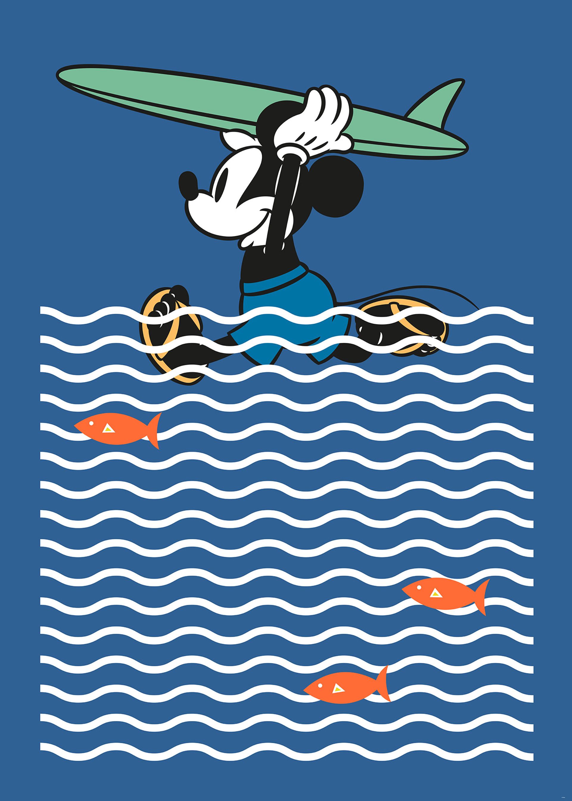 Vlies Fototapete - Mickey gone Surfin' - Größe 200 x 280 cm
