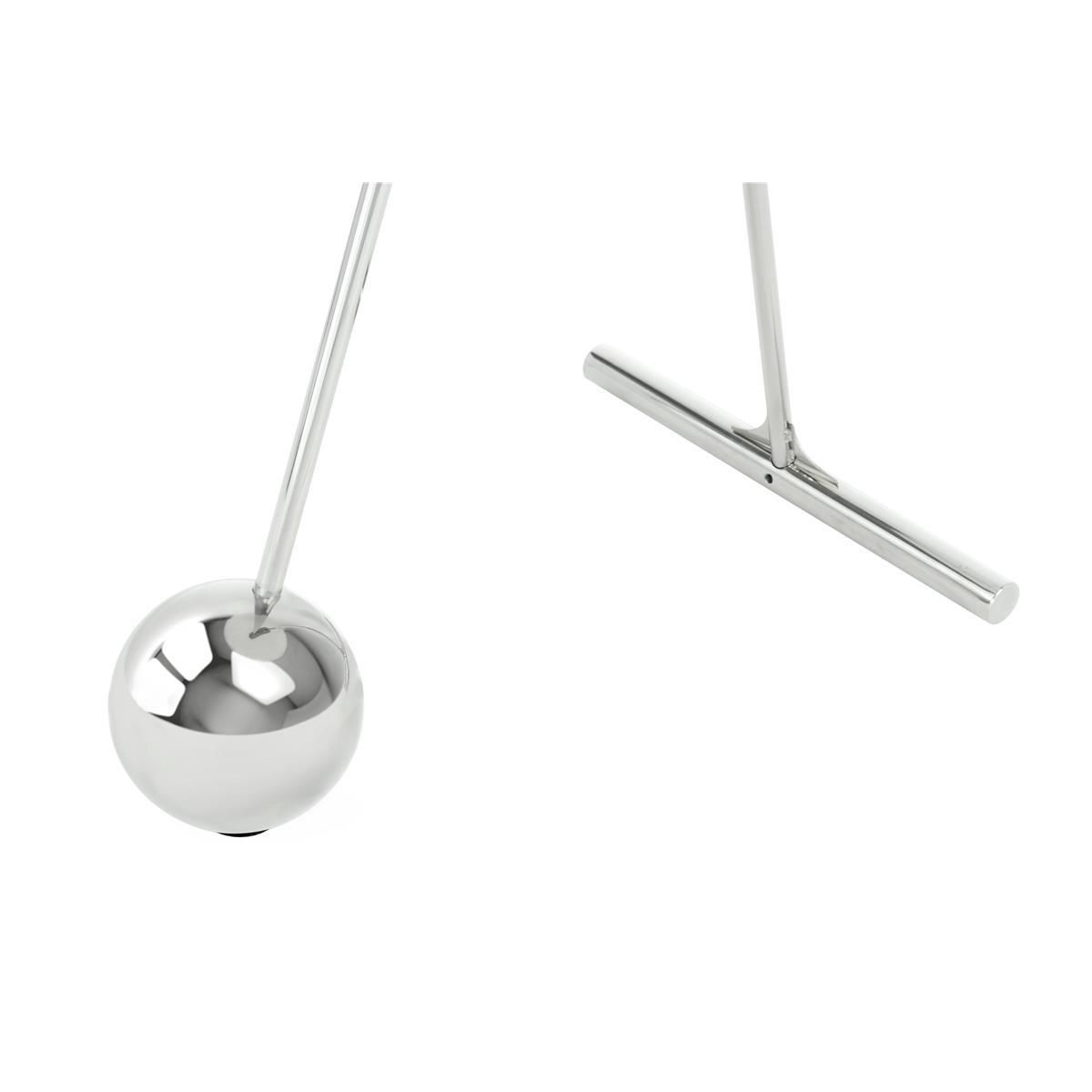 Beistelltisch Pendulum 525 Silber / Weiß - 46 cm (L) x 46 cm (B) x 60 cm (H)