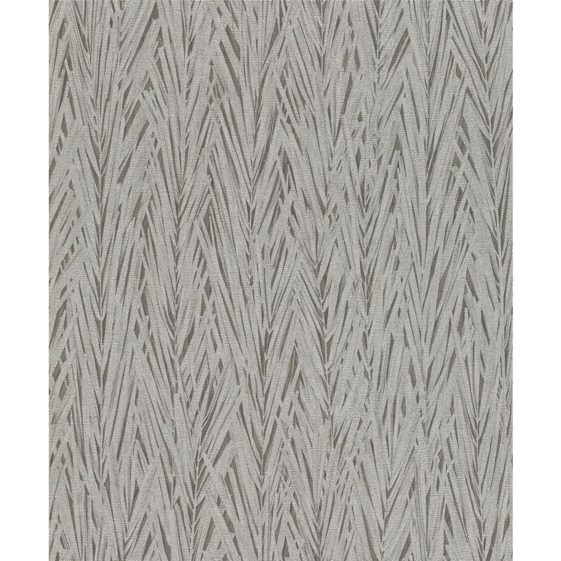 Tapete Modern floral Vinyltapete Silbergrau versetzter Ansatz 53 cm x 10,05 m
