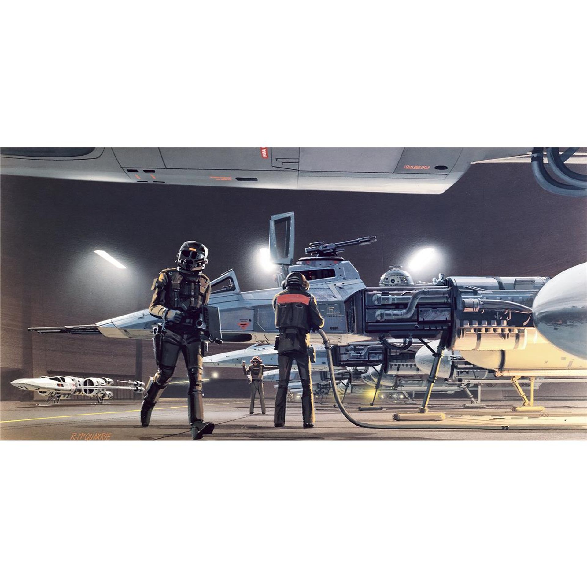 Vlies Fototapete - Star Wars Classic RMQ Yavin Hangar - Größe 500 x 250 cm