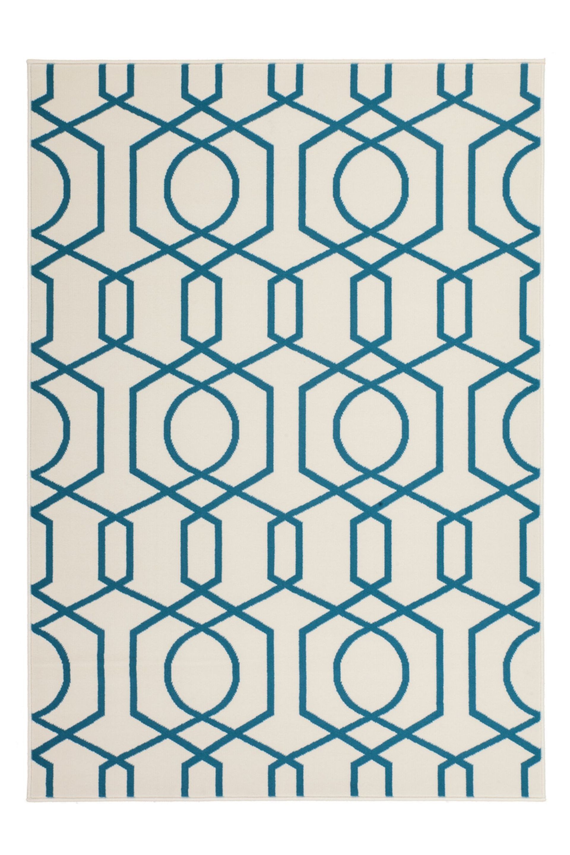 Teppich Now! 400 Elfenbein / Türkis 200 cm x 290 cm
