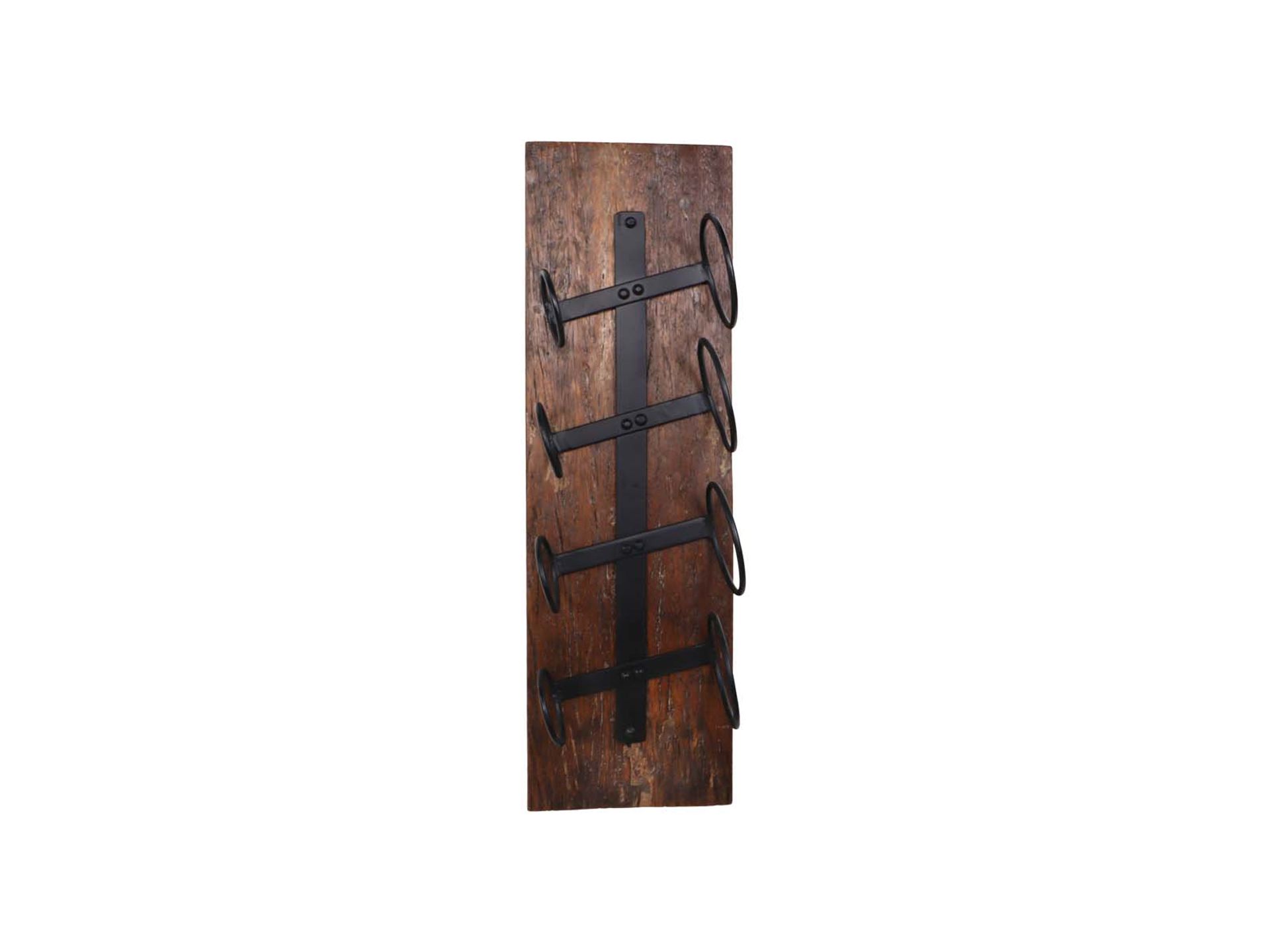 Wand flaschenhalter EDE-04 Braun Schwarz Altes Holz/Metall B/H/T: 14 cm 65 cm 20 cm