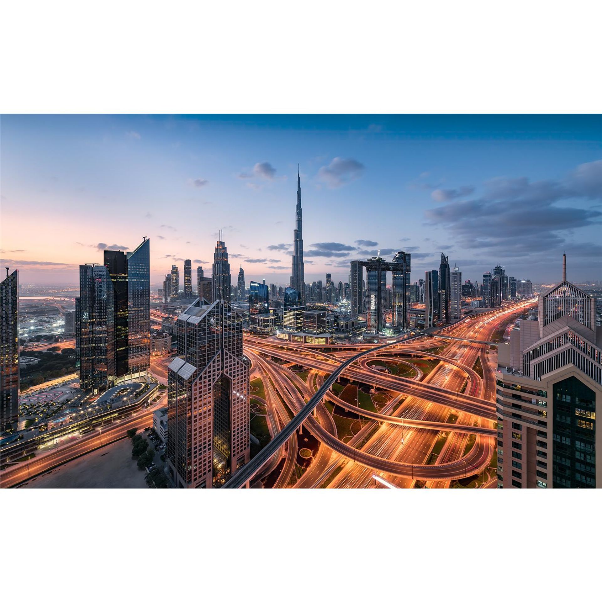 Vlies Fototapete - Lights of Dubai  - Größe 450 x 280 cm