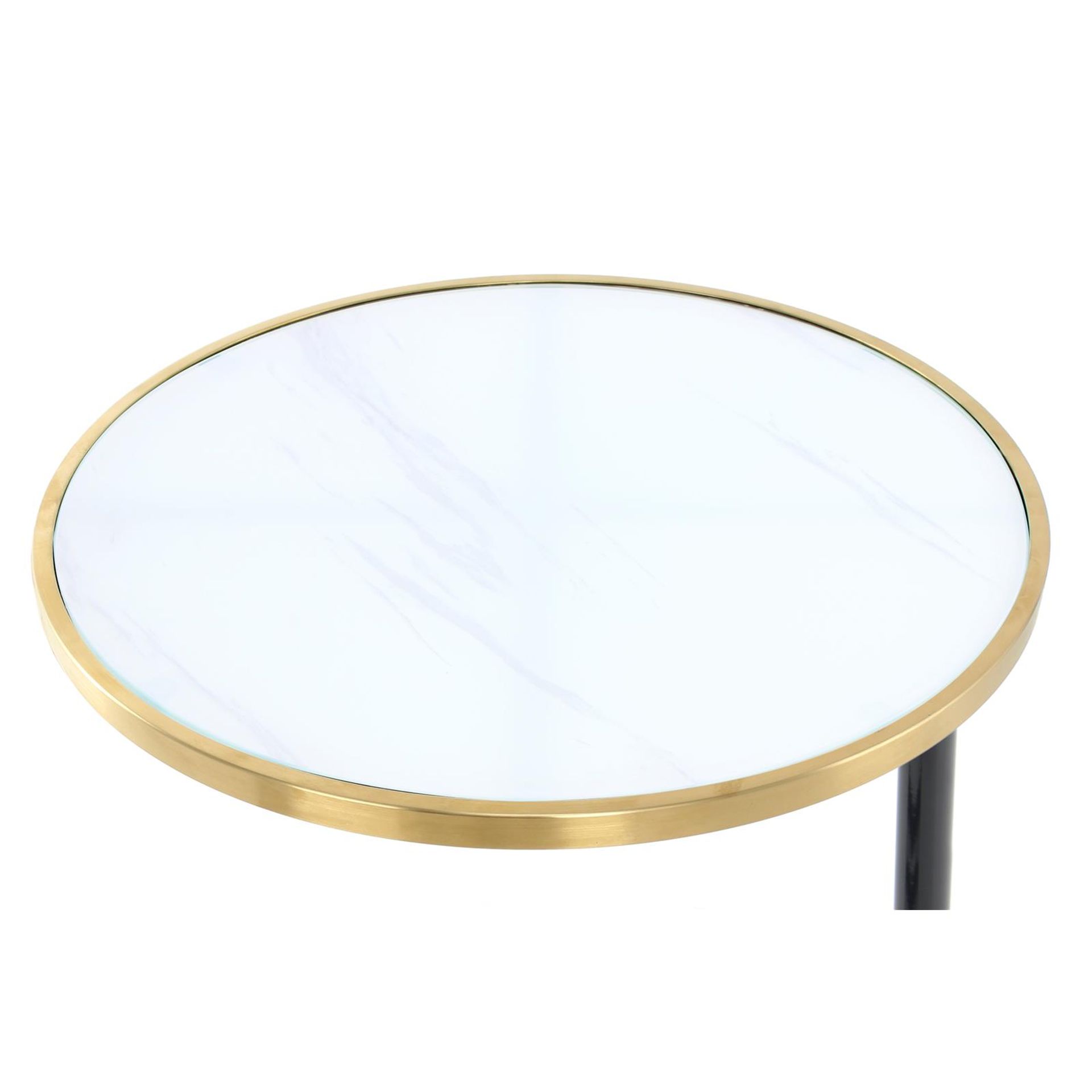 Beistelltisch Servant 210 Gold / Weiß - 46 cm (L) x 46 cm (B) x 62 cm (H)