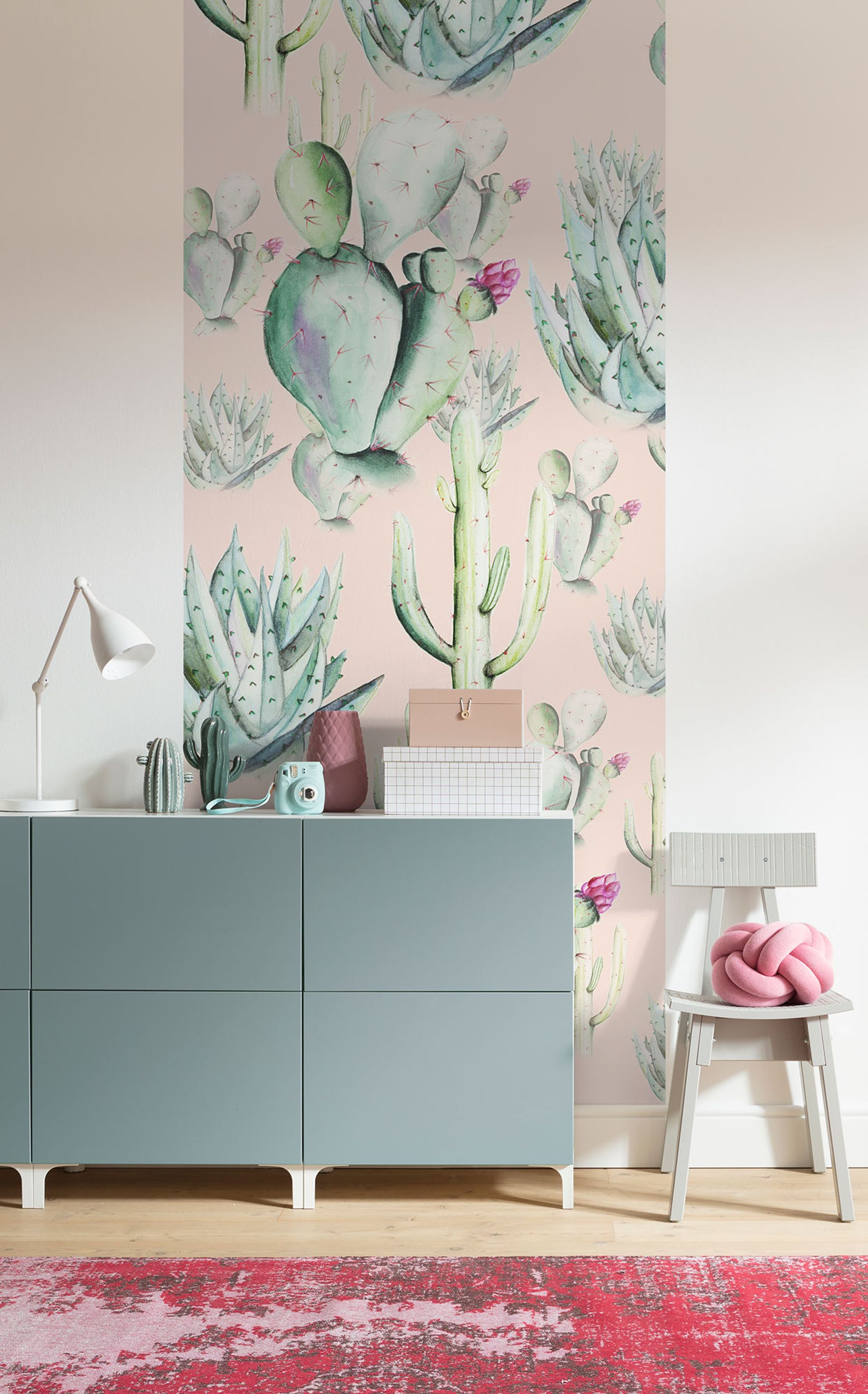 Vlies Fototapete - Cactus Rose Panel - Größe 100 x 250 cm