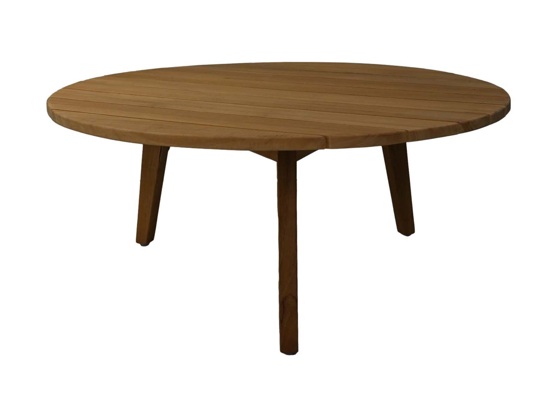 Coffee table round garden EDE-04 Natur Teakholz B/H/T: 75 cm 37 cm 75 cm