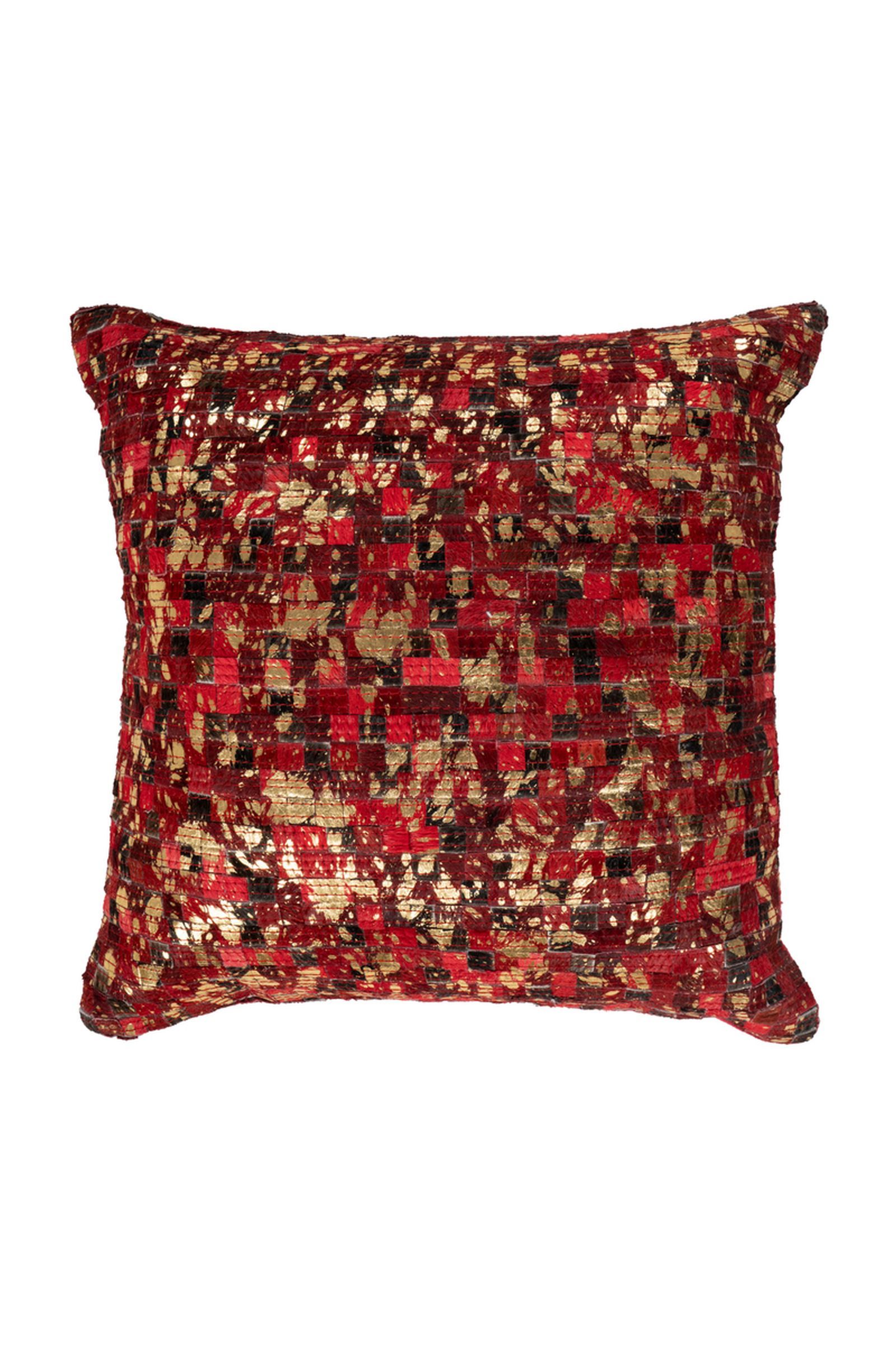 Kissen (gefüllt) Finish Pillow 100 Rot / Gold 45 cm x 45 cm