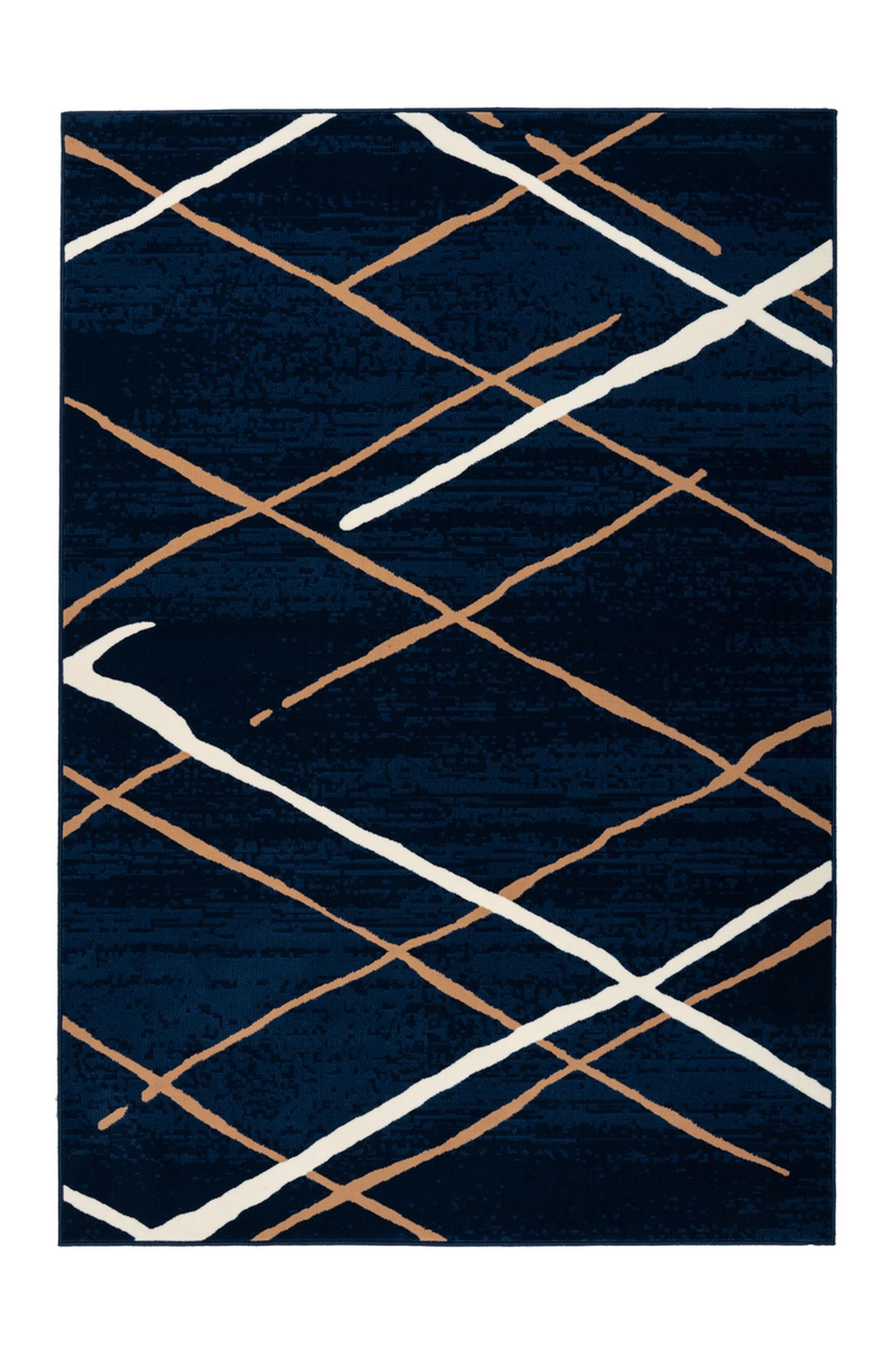Teppich Vancouver 110 Blau / Beige / Weiß  80 cm x 150 cm