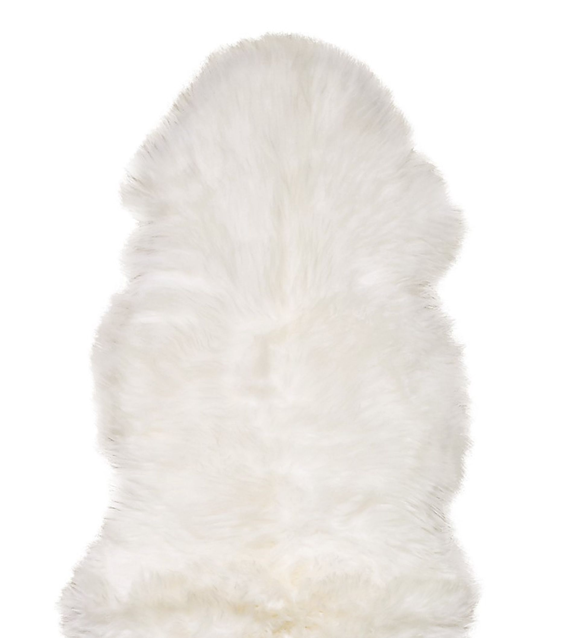 Heide Lammfell Lederlänge 90 cm - Haarlänge 50 mm - Weiß mit grauer Spitze