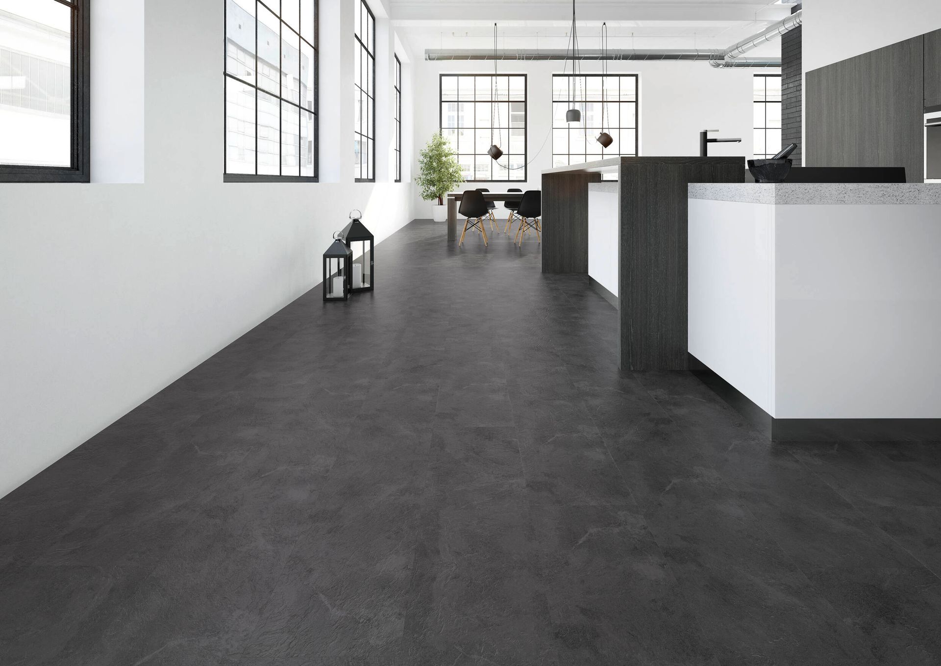 Designboden Dryback 2806 Gray Slate - Planke 30,48 cm x 60,96 cm - Nutzschichtdicke 0,4 mm