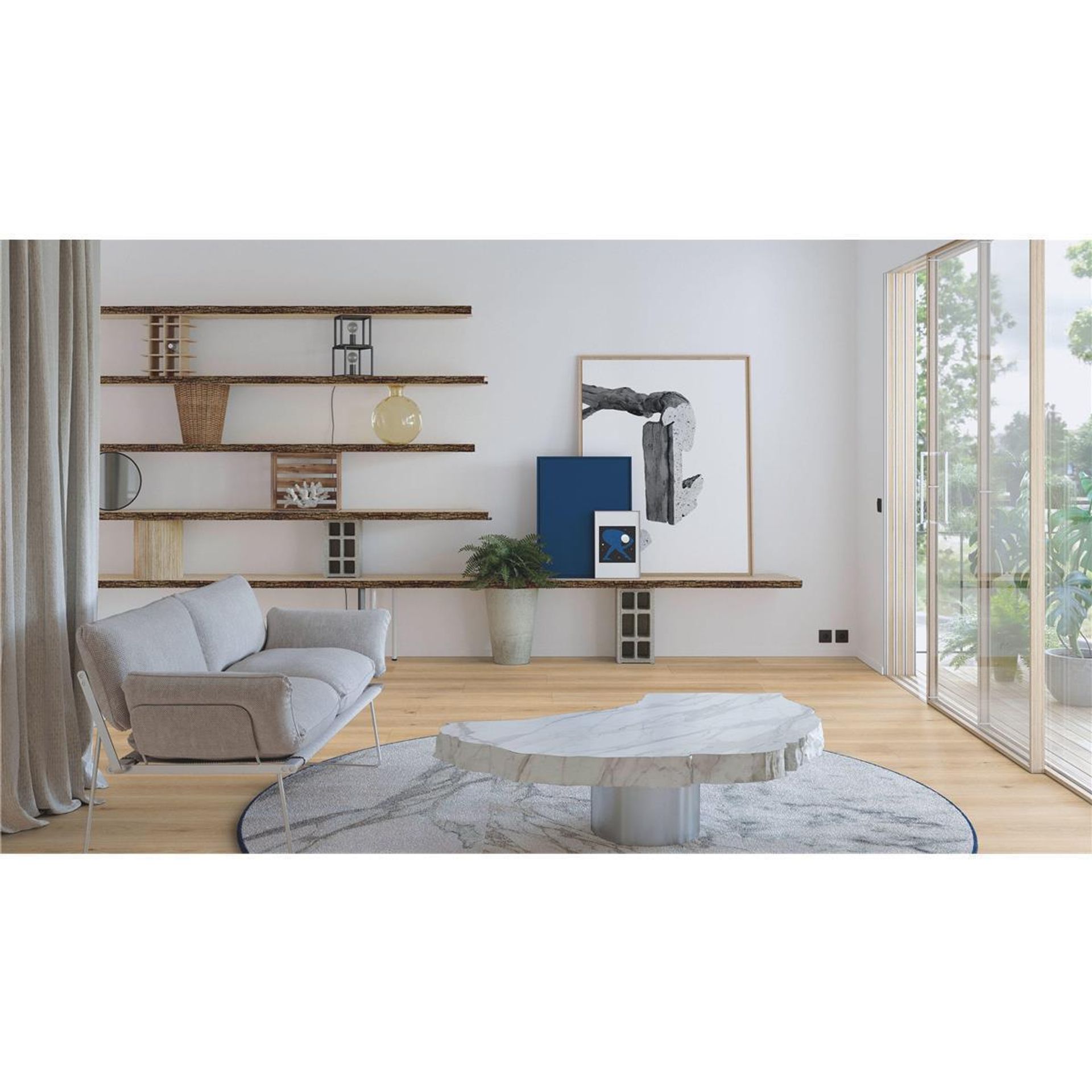 Designboden CLASSICS-Contemporary Oak-Natural Planke 149,1 cm x 24,05 cm - Nutzschichtdicke 0,30 mm