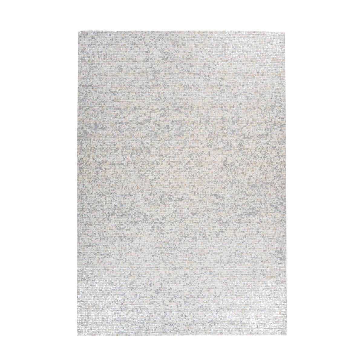 Teppich Finish 100 Weiß / Silber 80 cm x 150 cm