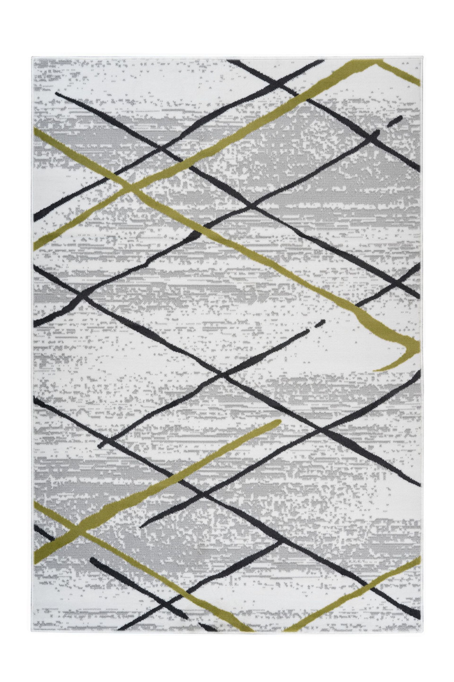 Teppich Vancouver 110 Weiß / Grau / Khaki  80 cm x 150 cm