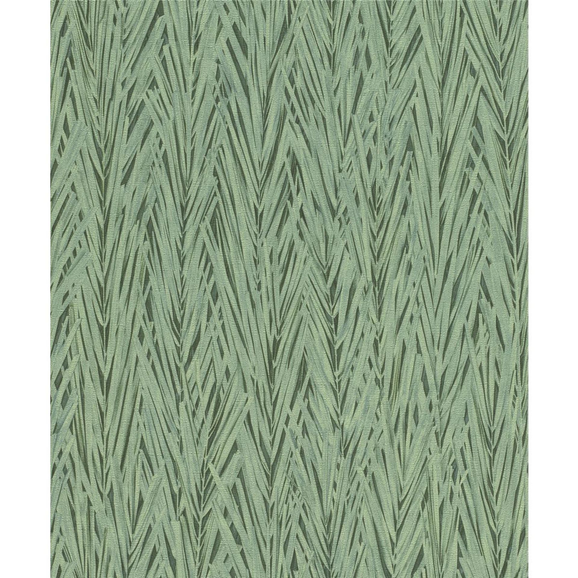 Tapete Modern floral Vinyltapete Hellgrün versetzter Ansatz 53 cm x 10,05 m