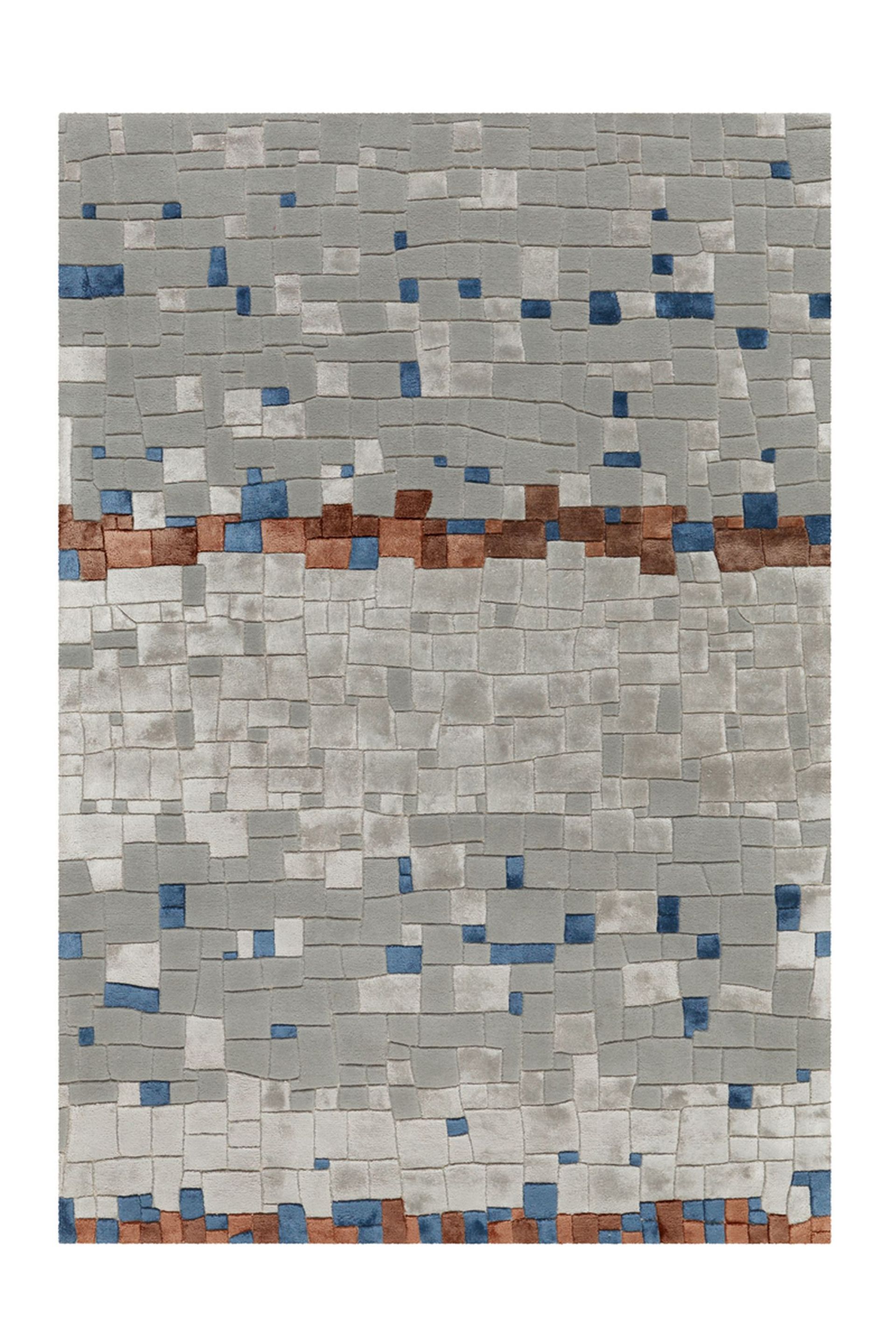 Teppich Diamond 8036 Grau / Beige / Blau 140 cm x 200 cm