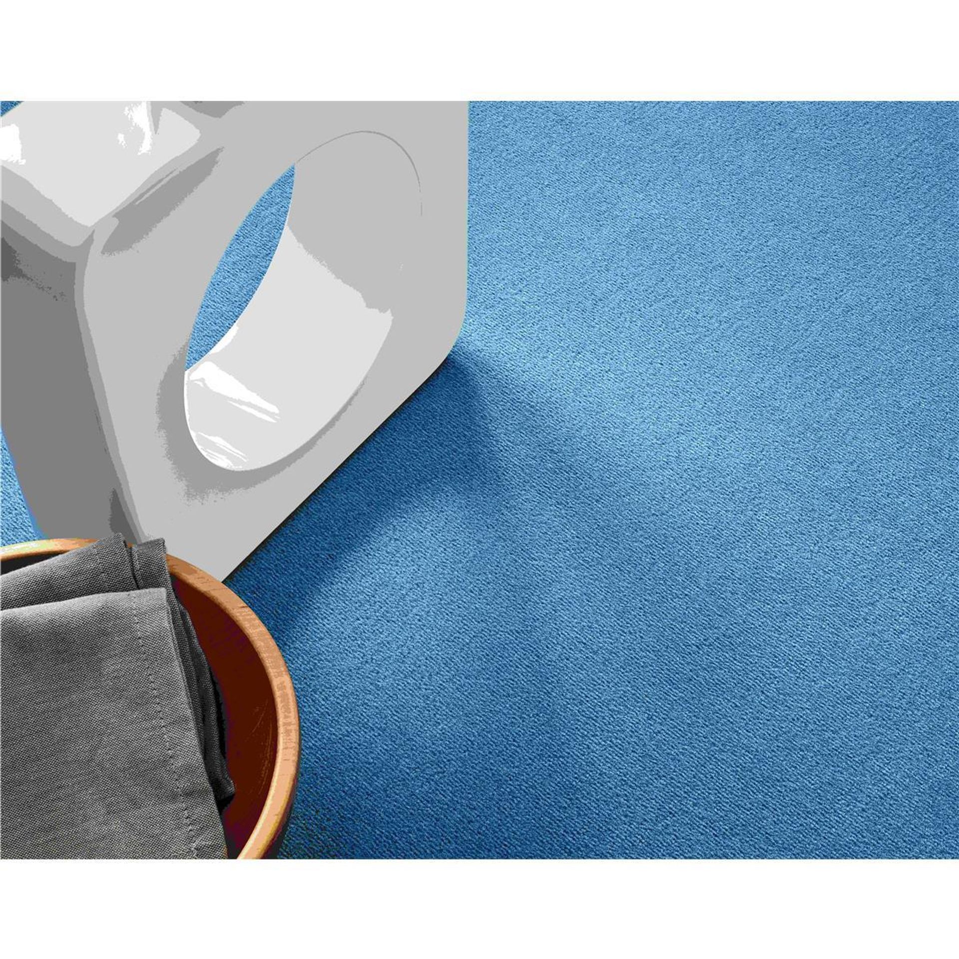 Teppichboden Vorwerk Passion | Blau cm Blau | 3R33 500 500 Velours 1021 3R33 TB17-BINGO-Rolle-3R33-500cm Rollenbreite BINGO cm | 