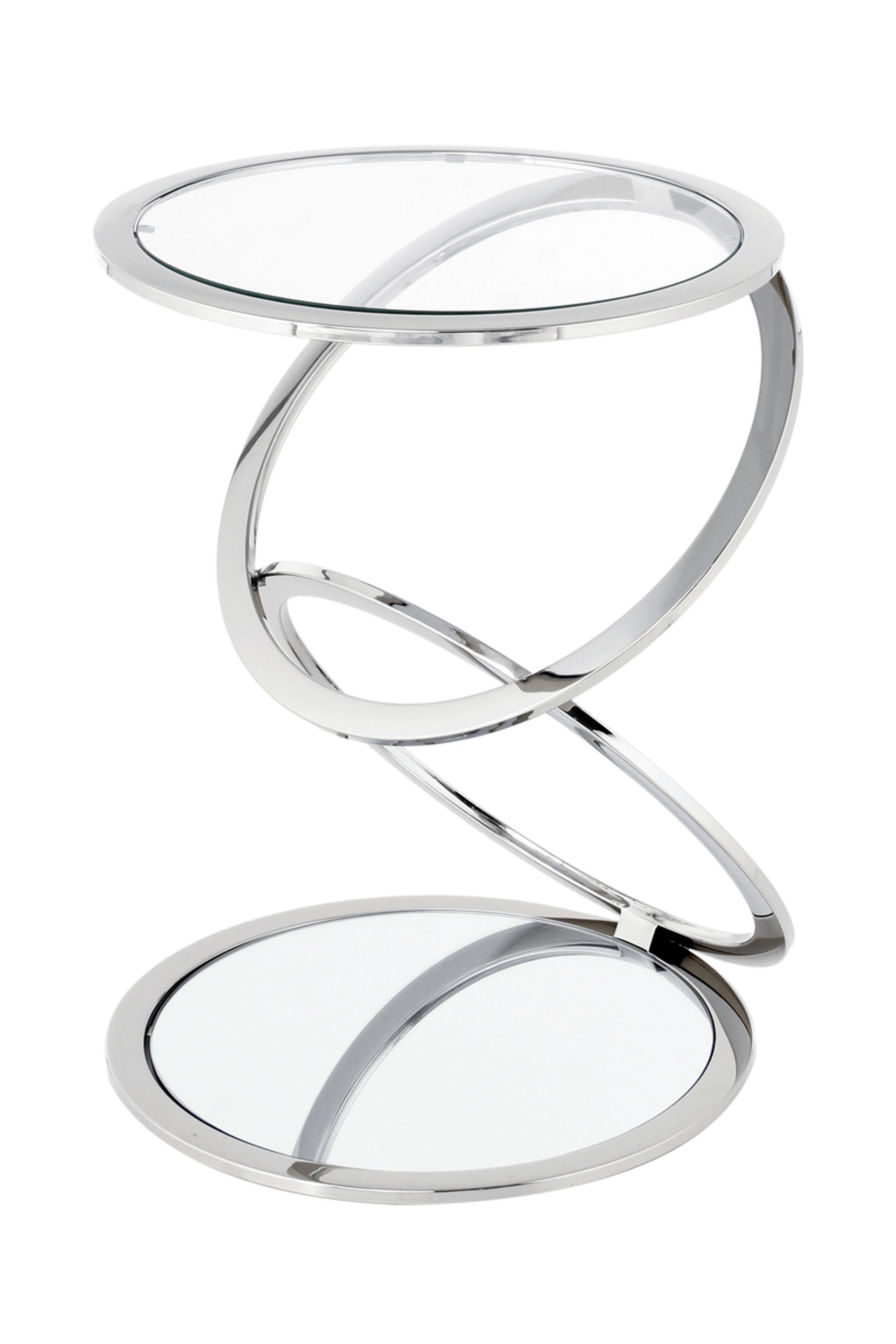 Beistelltisch Spiral 525 Silber - 40 cm (L) x 40 cm (B) x 55 cm (H)