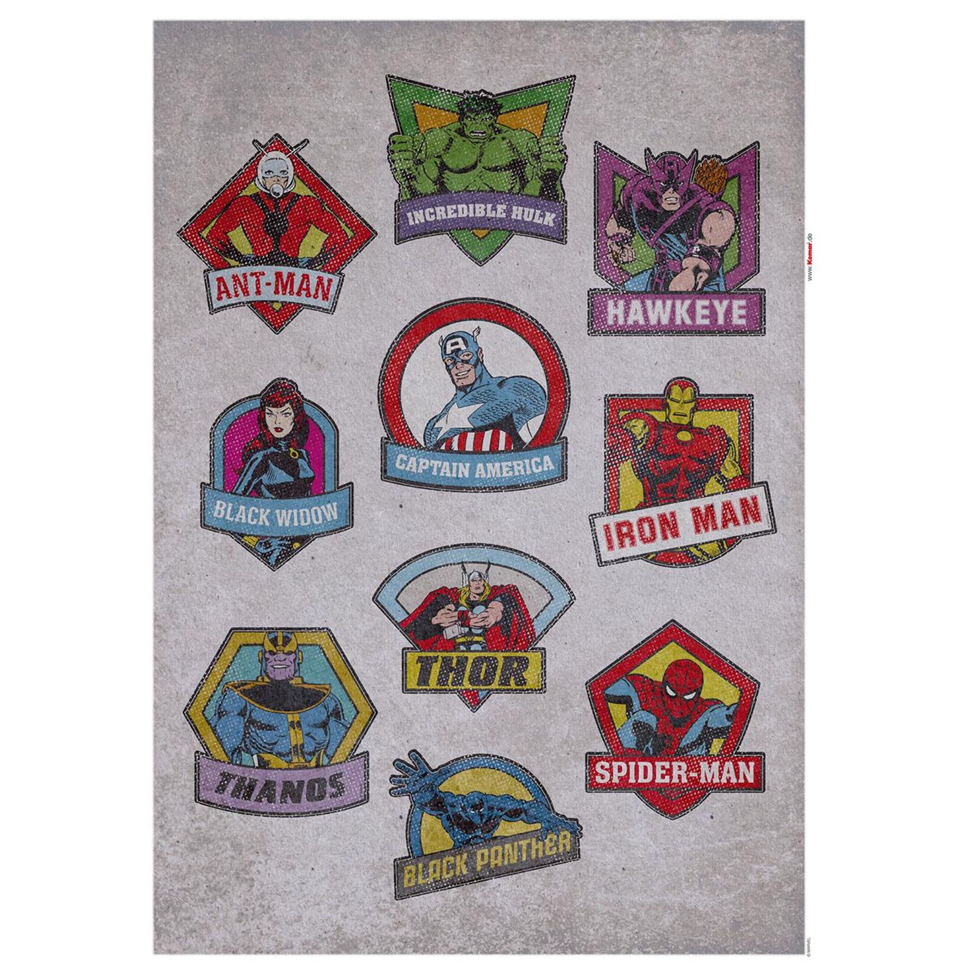 Wandtattoo - Avengers Badges  - Größe 50 x 70 cm
