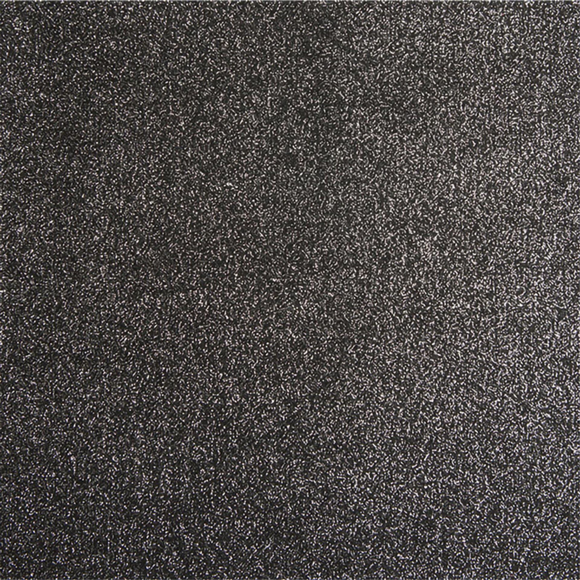 Messeboden Flacher-Nadelvlies-mit-Pailetten EXPOGLITTER Black & Silver 0910 ohne Schutzfolie - Rollenbreite 200 cm