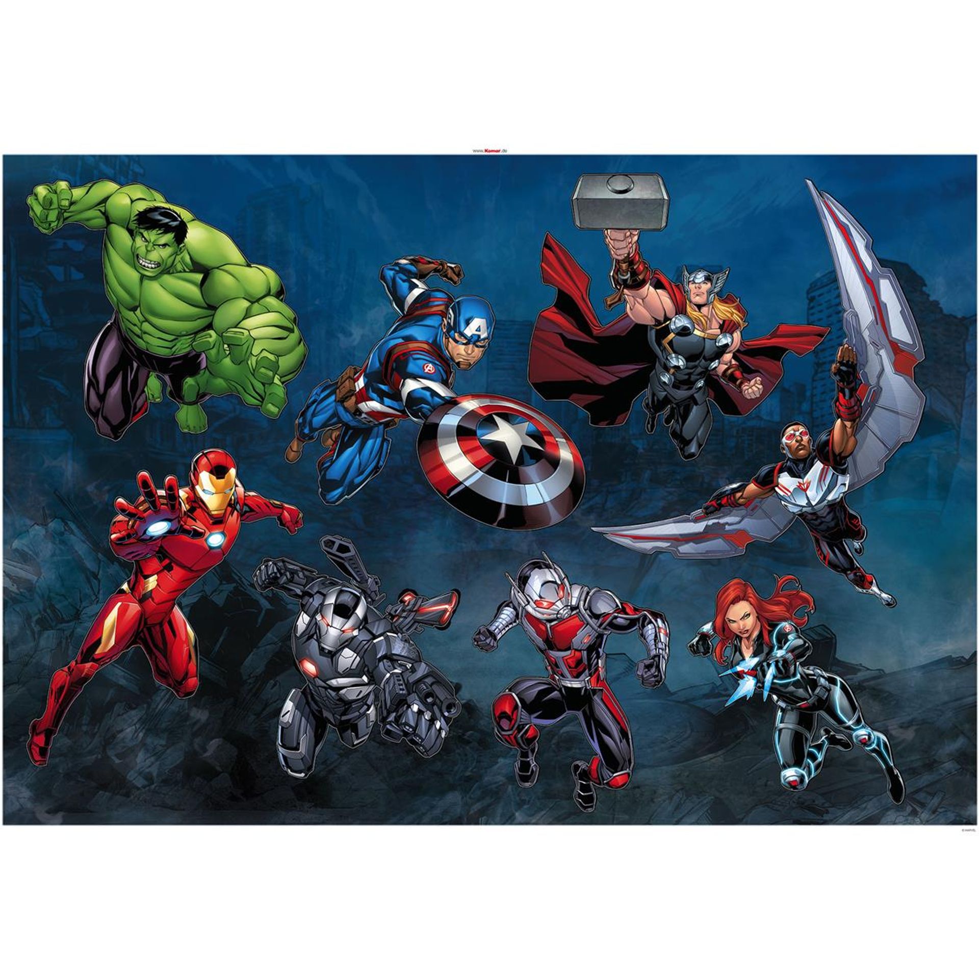 Wandtattoo - Avengers Action  - Größe 100 x 70 cm