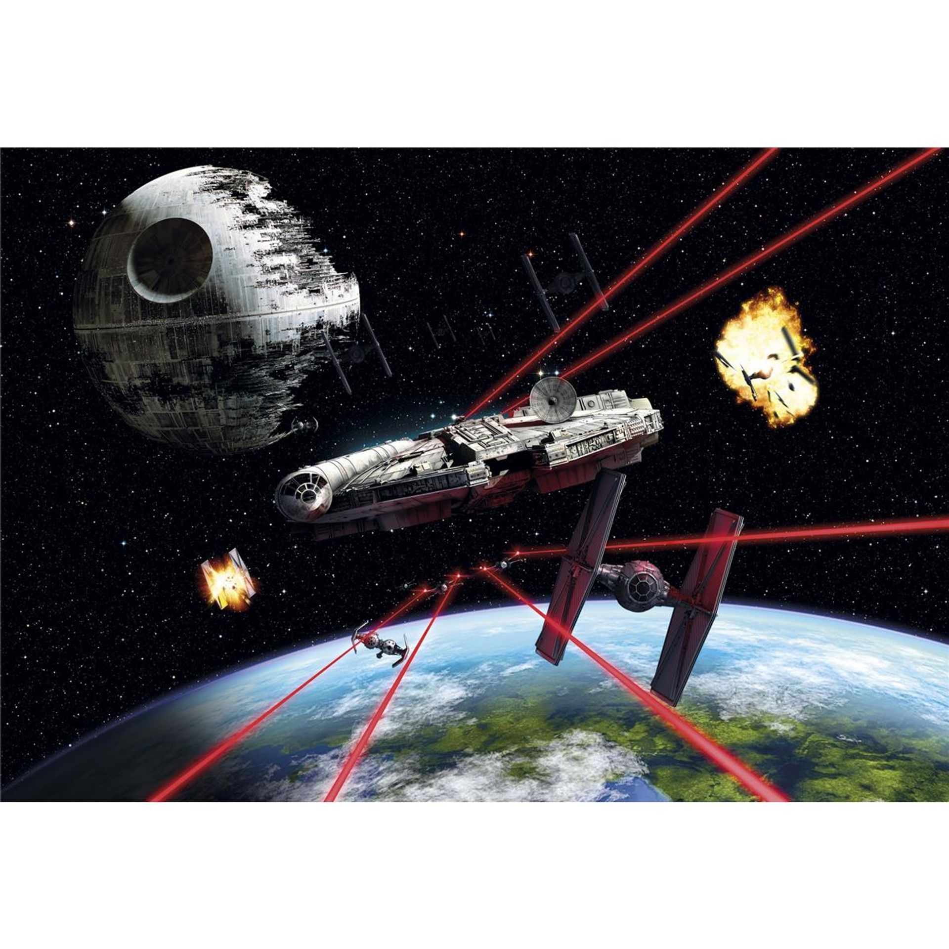Papier Fototapete - Star Wars Millennium Falcon - Größe 368 x 254 cm