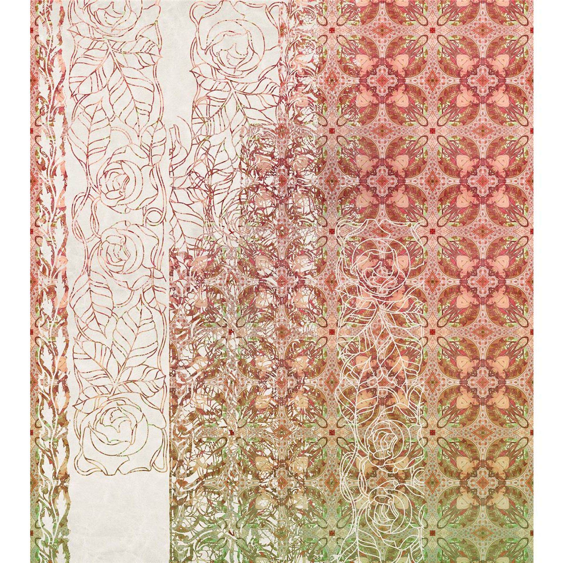Vlies Fototapete - Art Nouveau Rouge - Größe 250 x 280 cm