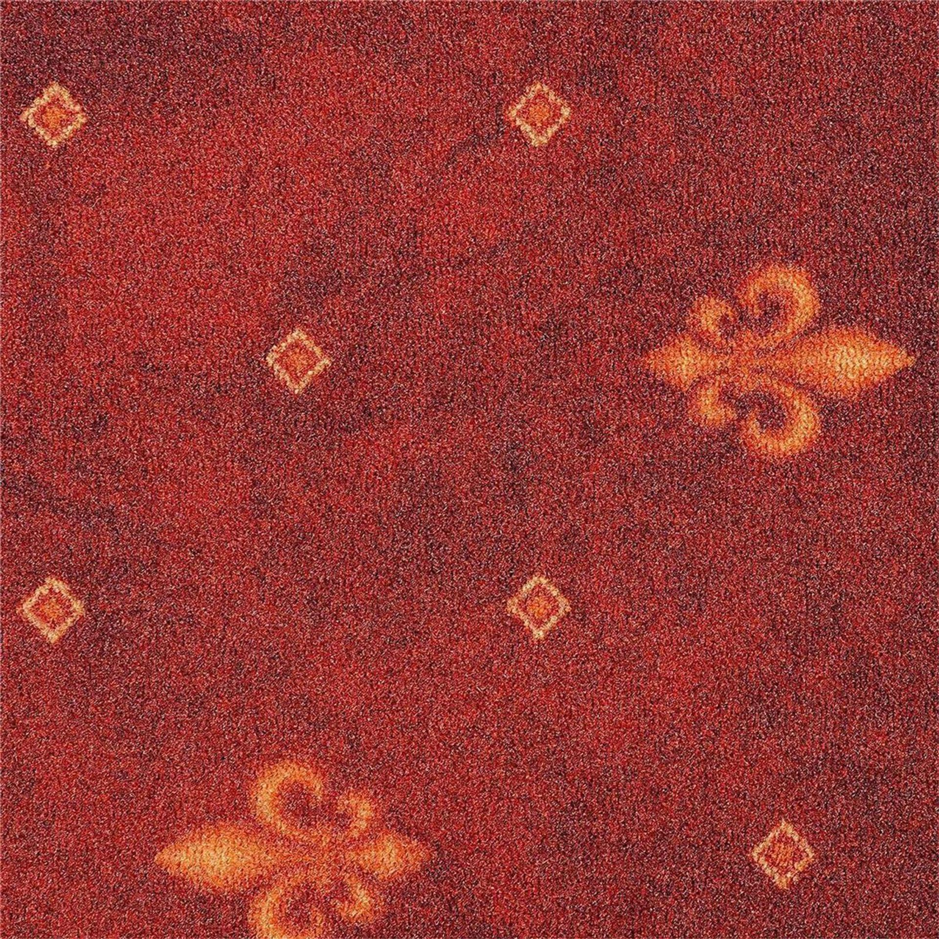 Teppichboden INFLOOR-GIRLOON Coronado Velours Rot 042 gemustert - Rollenbreite 400 cm